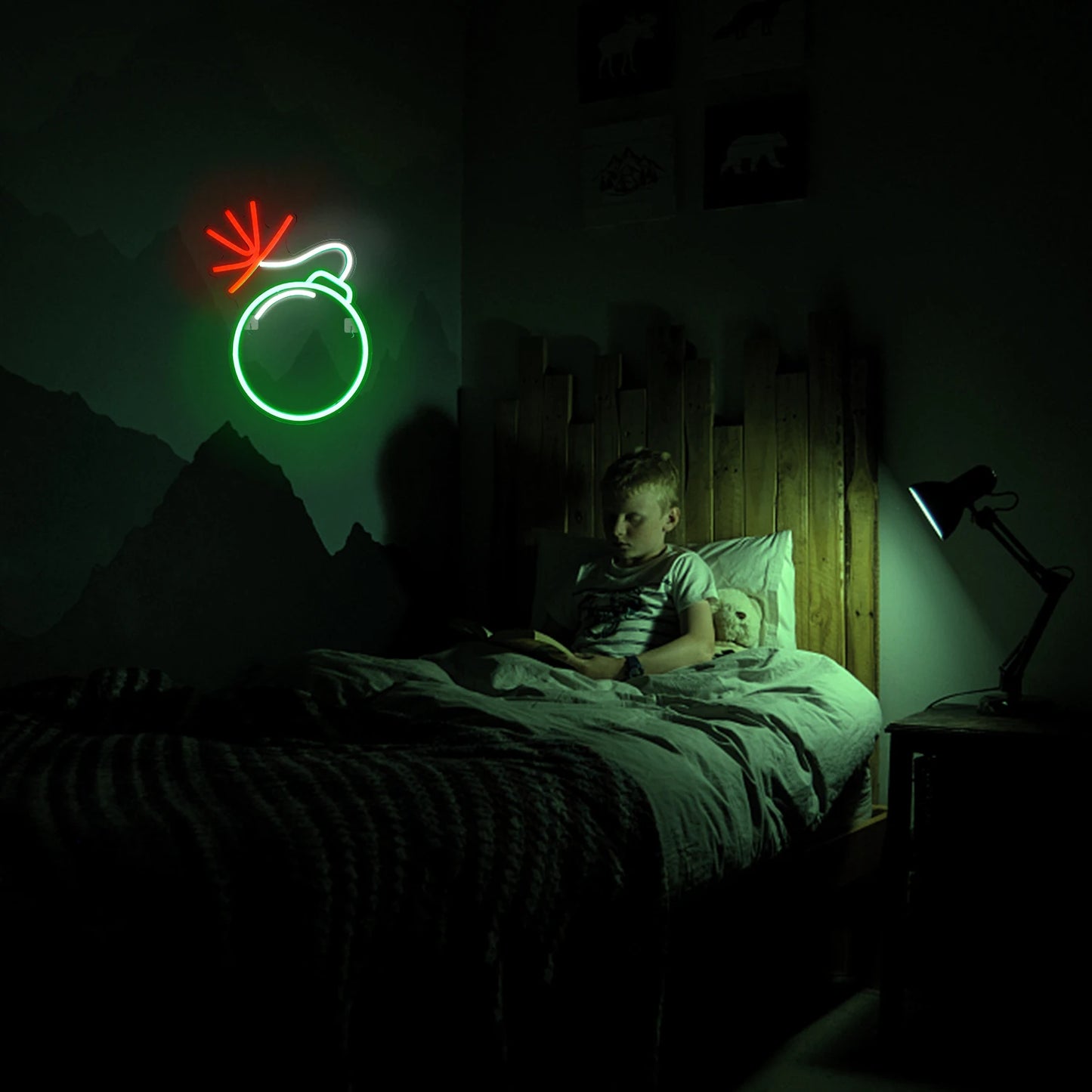 Grön 5V USB LED Ljusskylt - Prisvärd