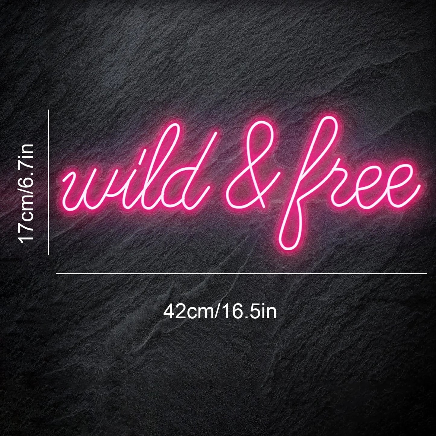 Wild & Free 5V USB LED Ljusskylt - Prisvärd