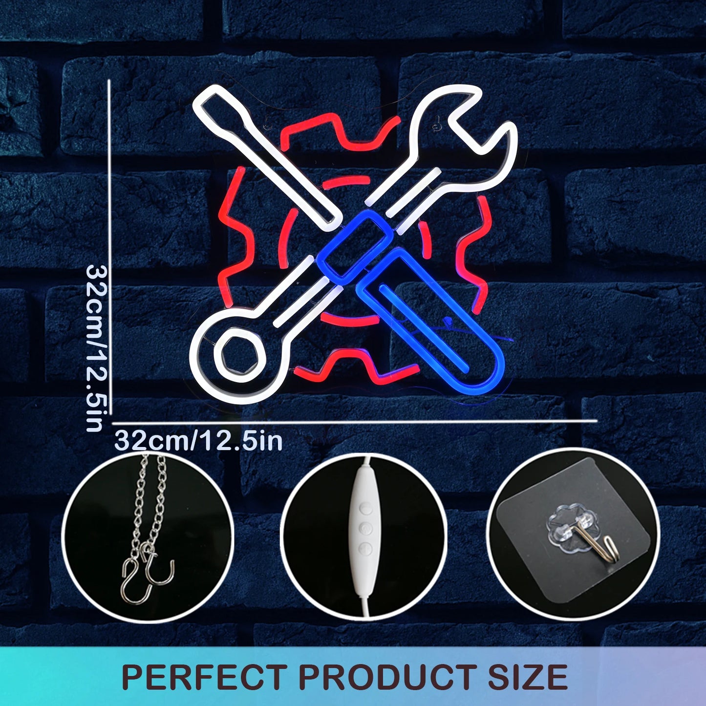 Garage Bilsport 5V USB LED Ljusskylt - Budgetvänlig