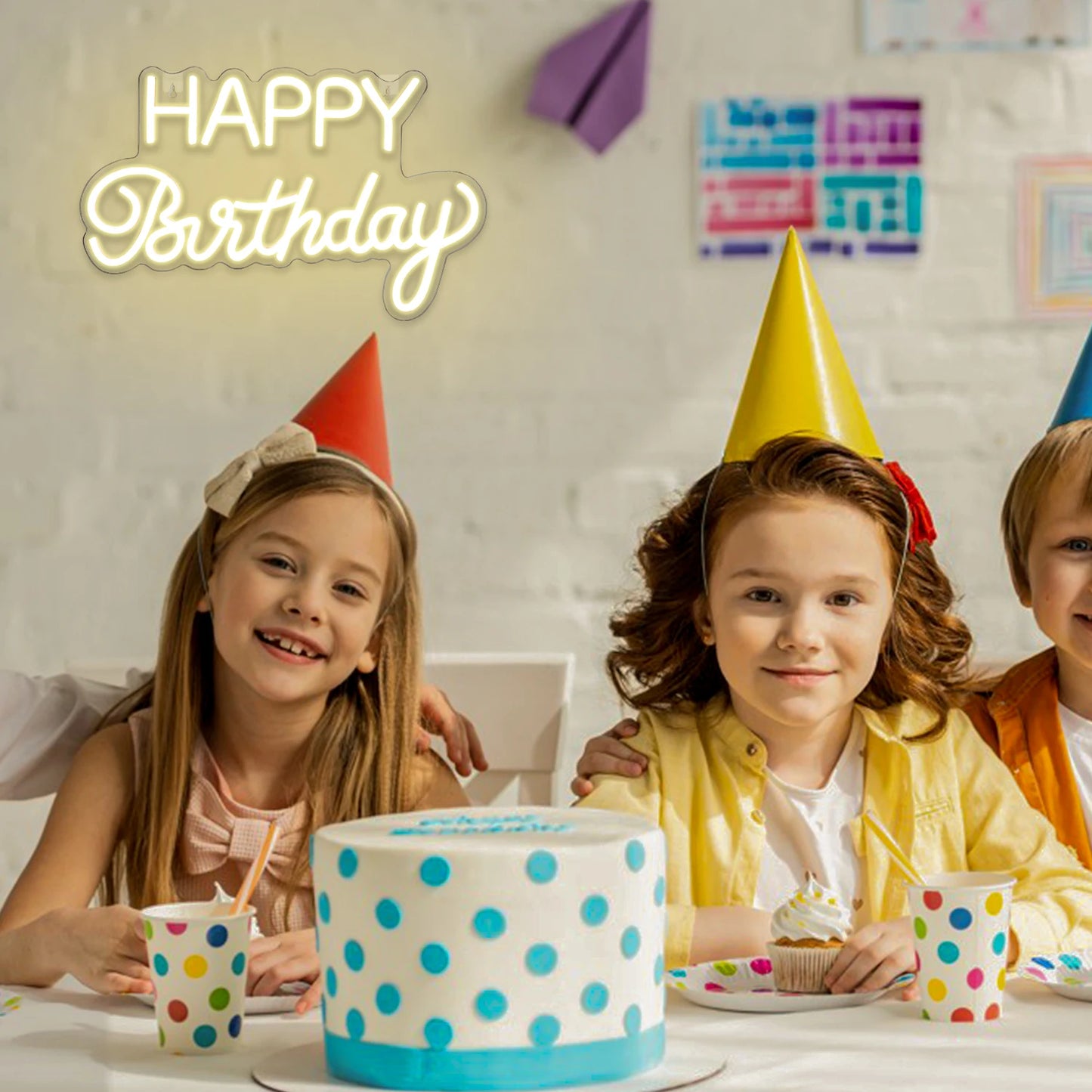 Happy Birthday 5V USB LED Ljusskylt - Prisvänlig