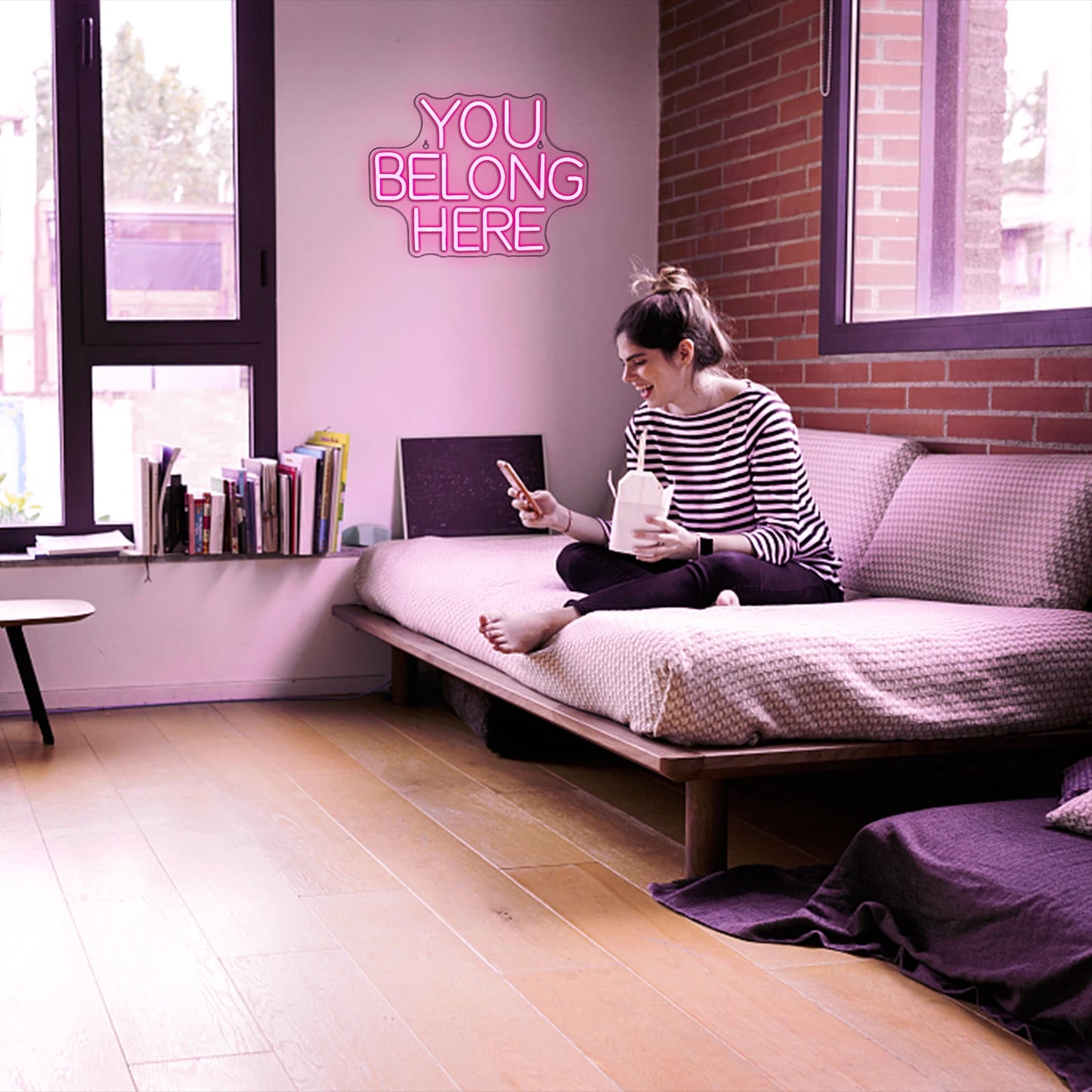 You Belong Here 5V USB LED Neonskylt - Prisvärd