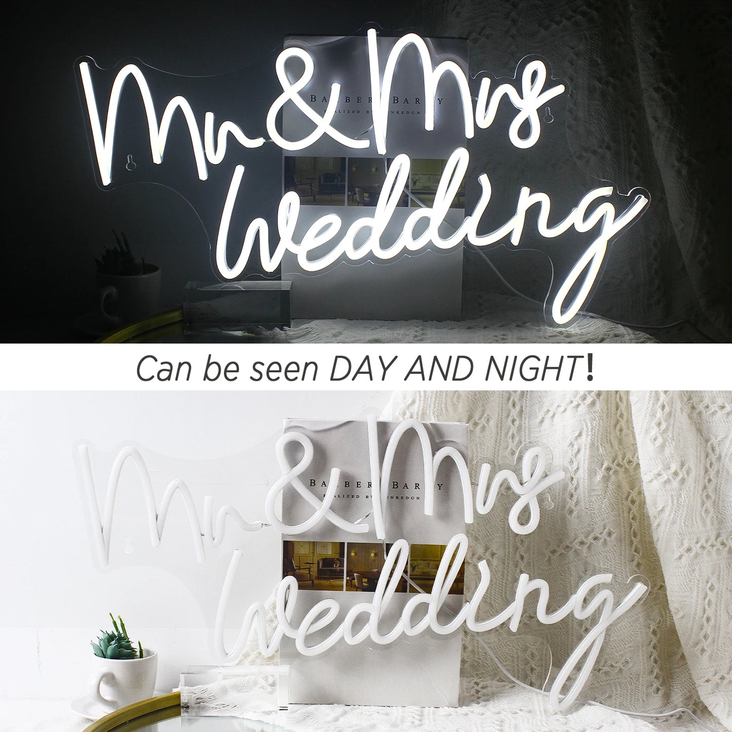 Mr&Mrs Bröllop 5V USB LED Ljusskylt - Budgetvänlig