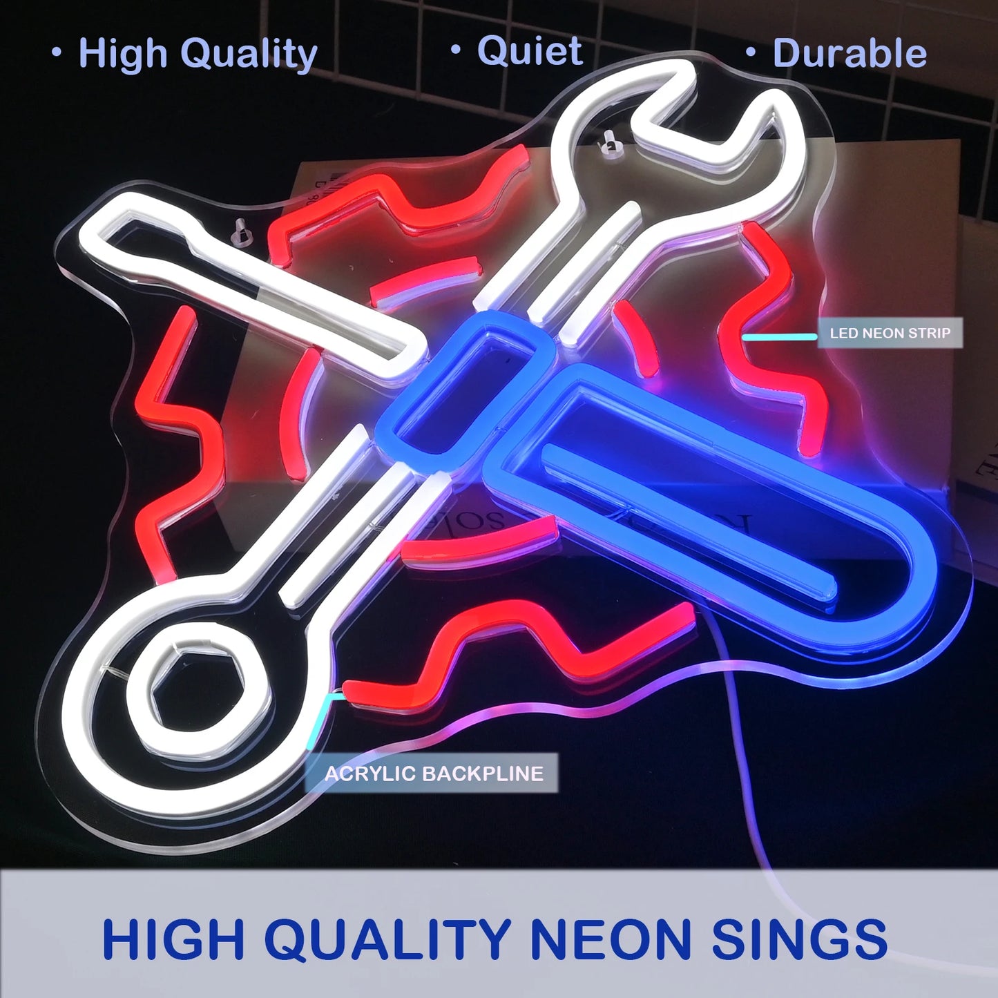 Garage Bilsport 5V USB LED Ljusskylt - Budgetvänlig