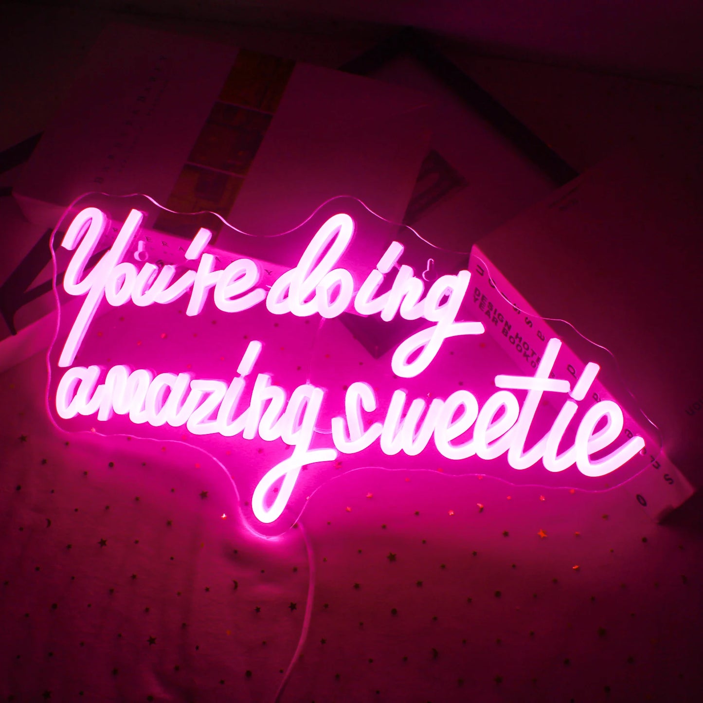 Du Gör Det Fantastiskt Sweetie 5V USB LED Ljusskylt - Budgetvänlig