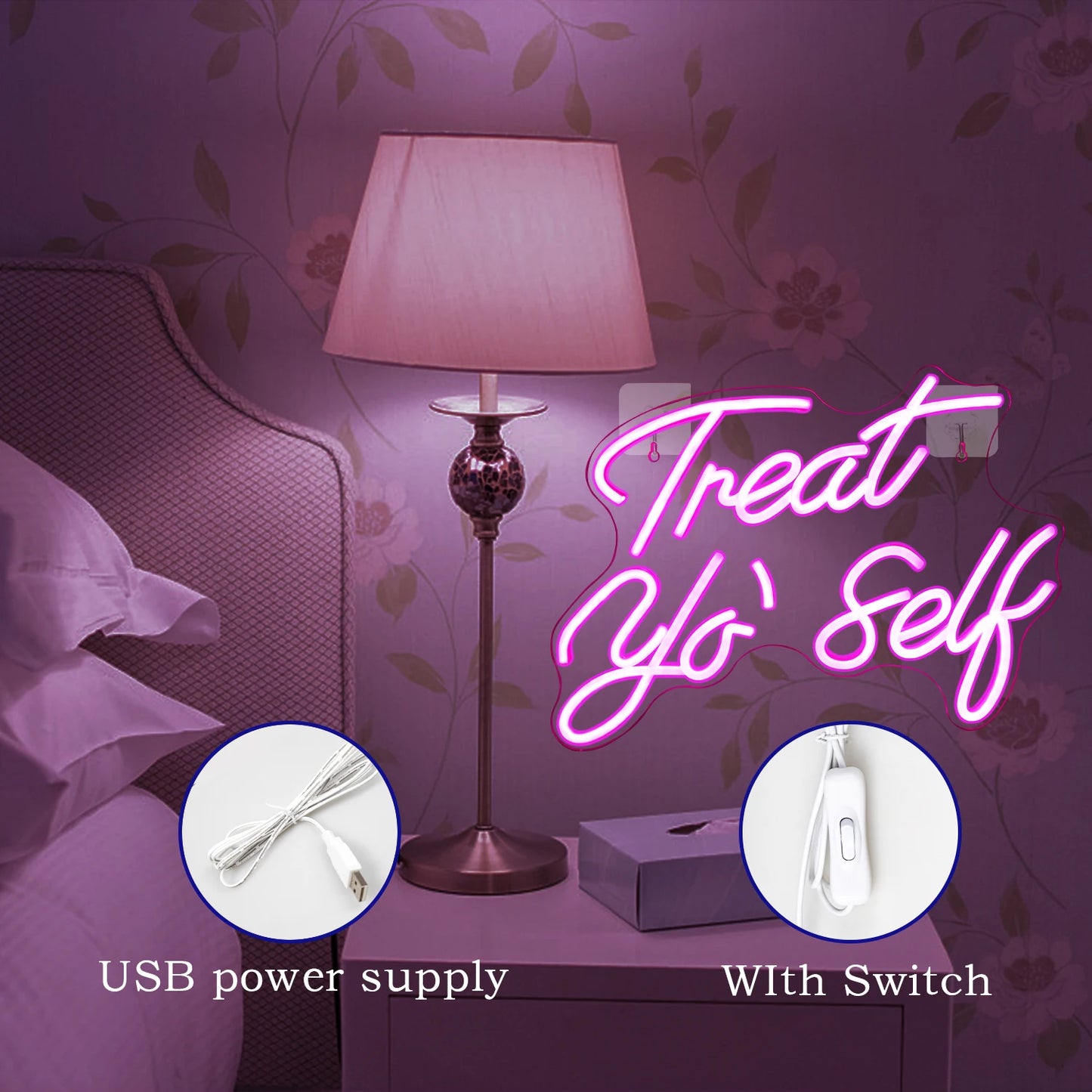 Treat You Self 5V USB LED Ljusskylt - Budgetvänlig