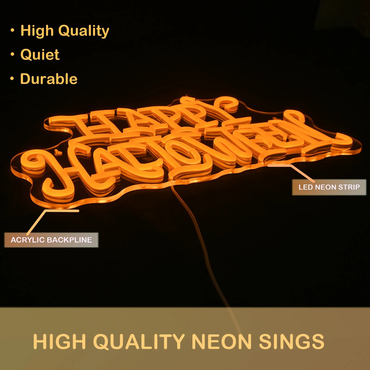 Glad Halloween 5V USB LED Ljusskylt - Prisvärd