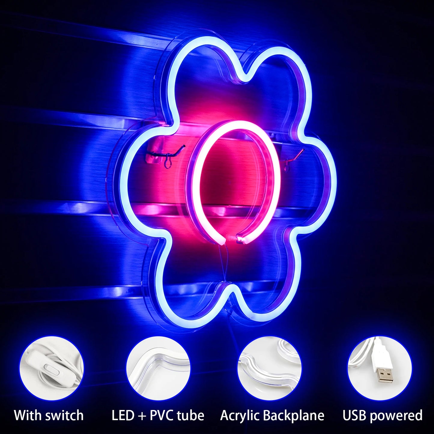 LED Blomma 5V USB LED Ljusskylt - Prisvänlig