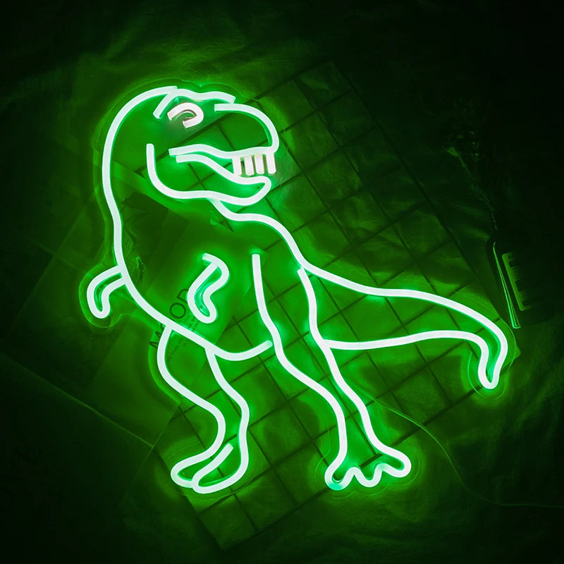 Theartneon Roliga Dinosaurier 5V Mini USB LED Neonskylt - Budgetvänlig