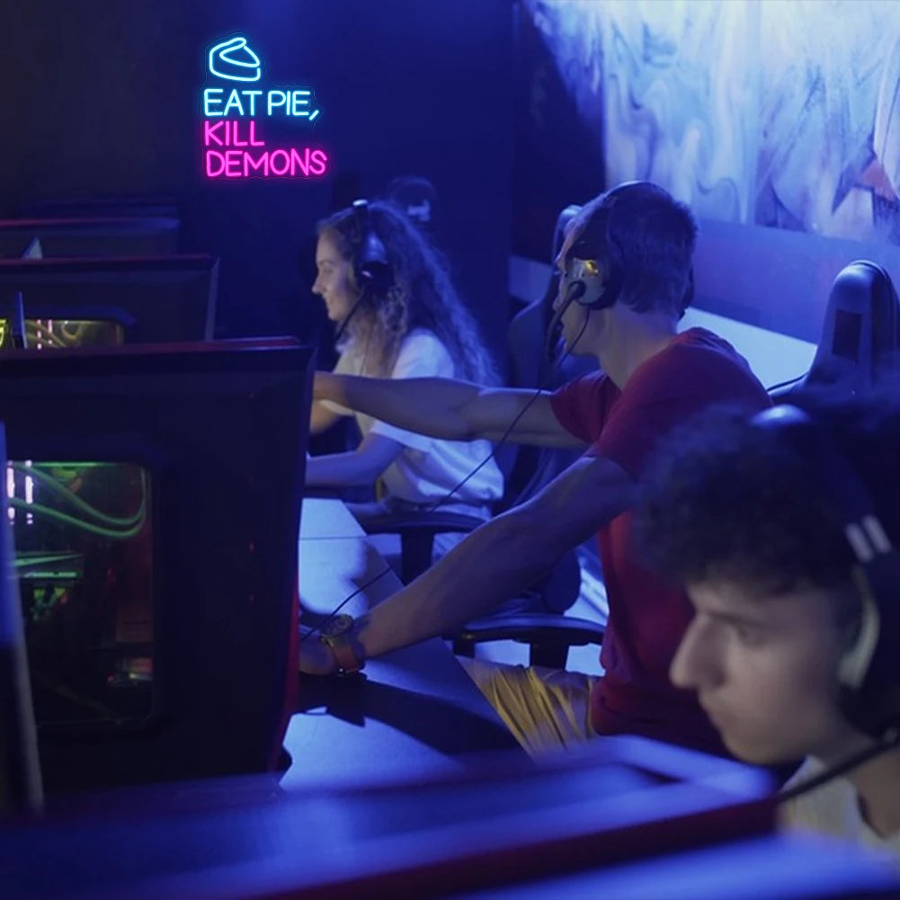 Ät Paj Döda Demoner 5V USB LED Ljusskylt - Budgetvänlig