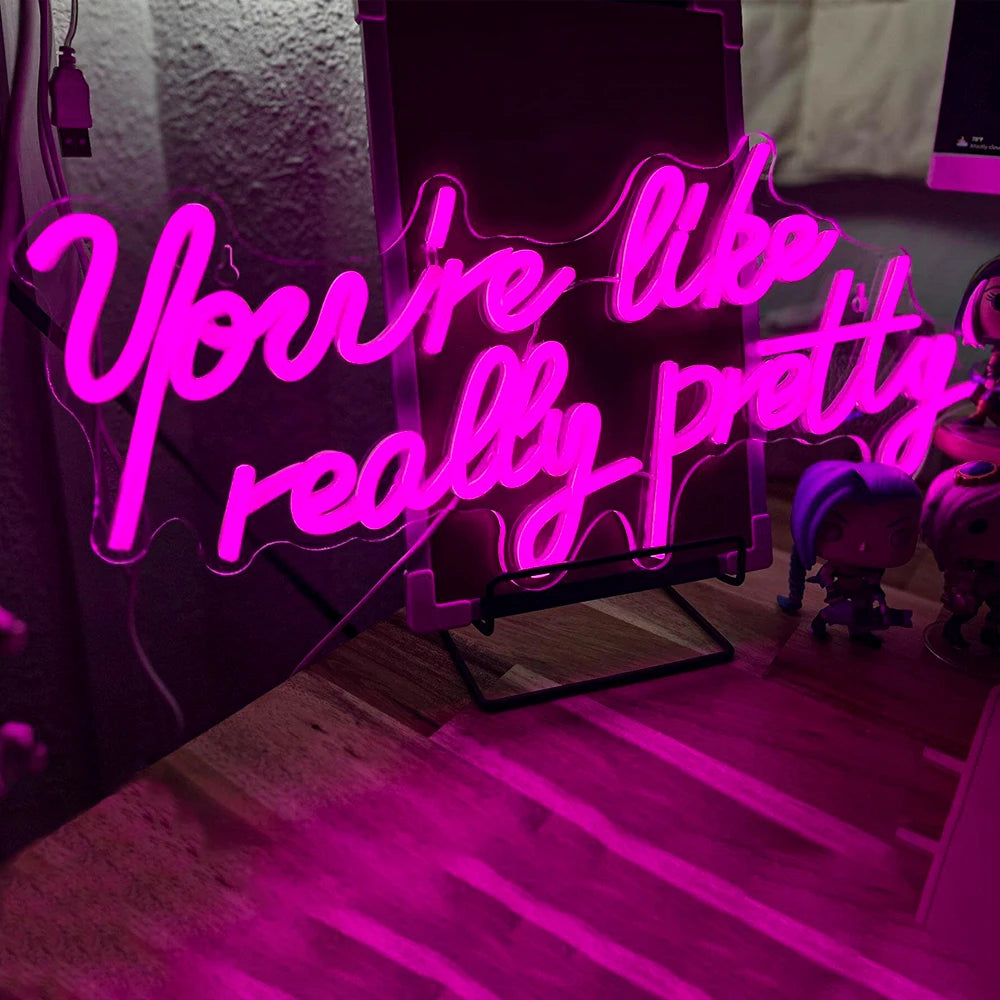 You're Like Really Pretty 5V USB LED Ljusskylt - Prisvärd