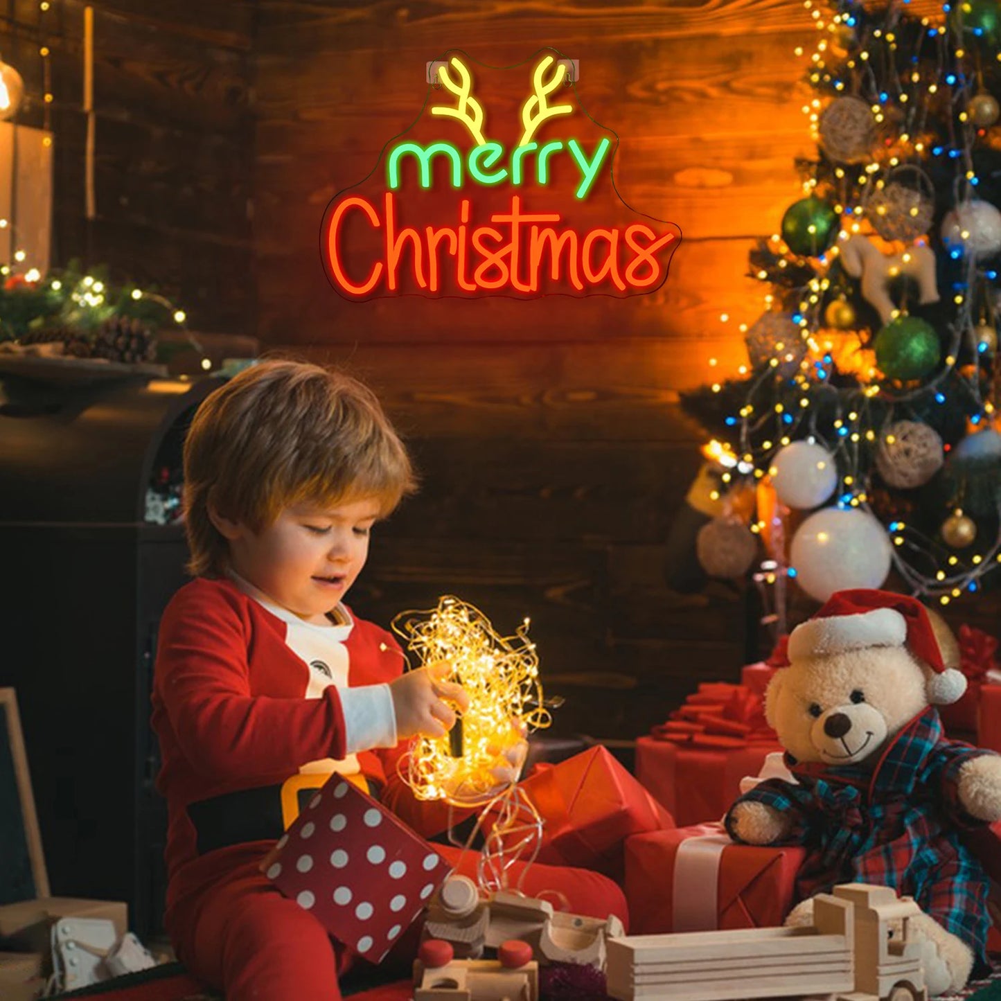 God Jul 5V USB LED Ljusskylt - Budgetvänlig