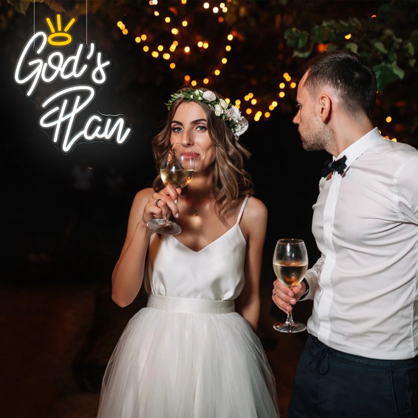 Guds Plan Bokstäver 5V USB LED Neonskylt - Budgetvänlig