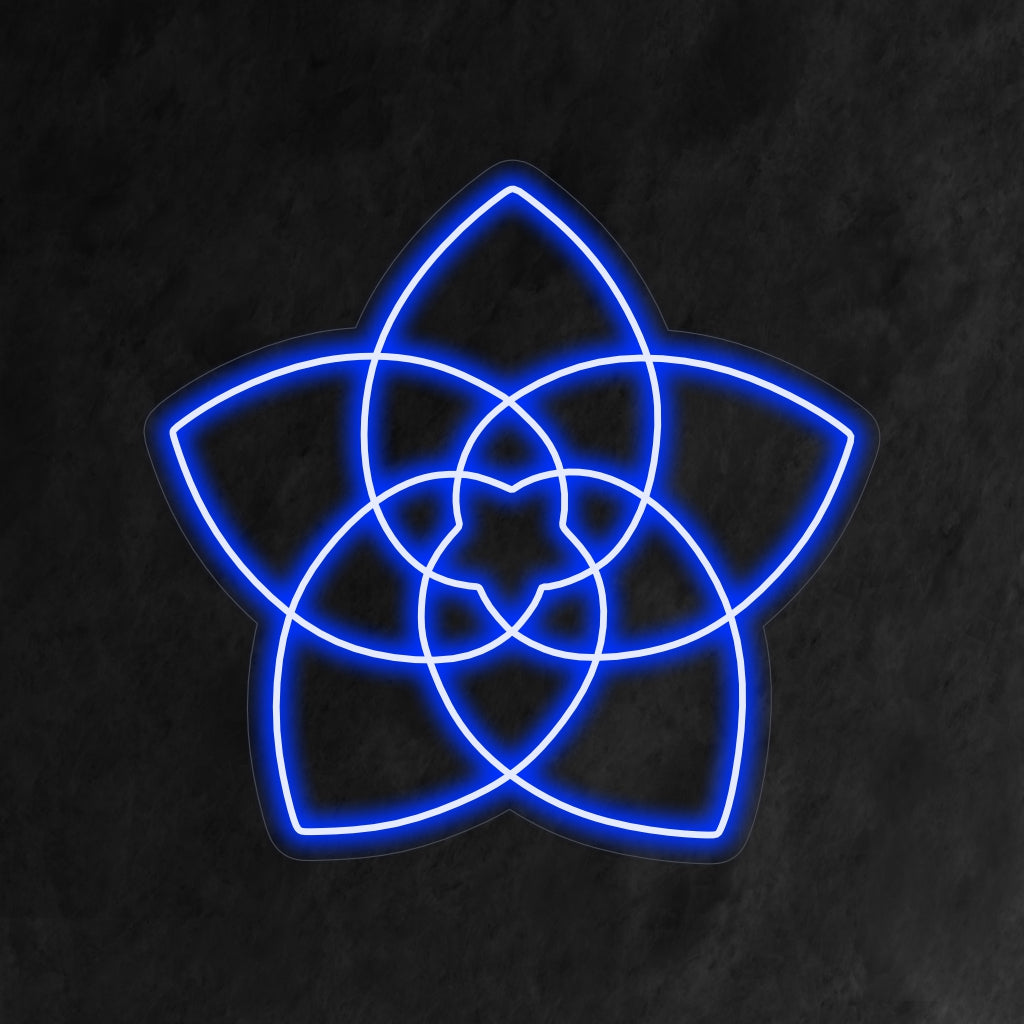 "Sacred Geometry Flower Neon Sign" är ett andligt och intrikat tillägg till din interiör. Ett neonljus som kombinerar helig geometri och blommiga element för en fängslande design.