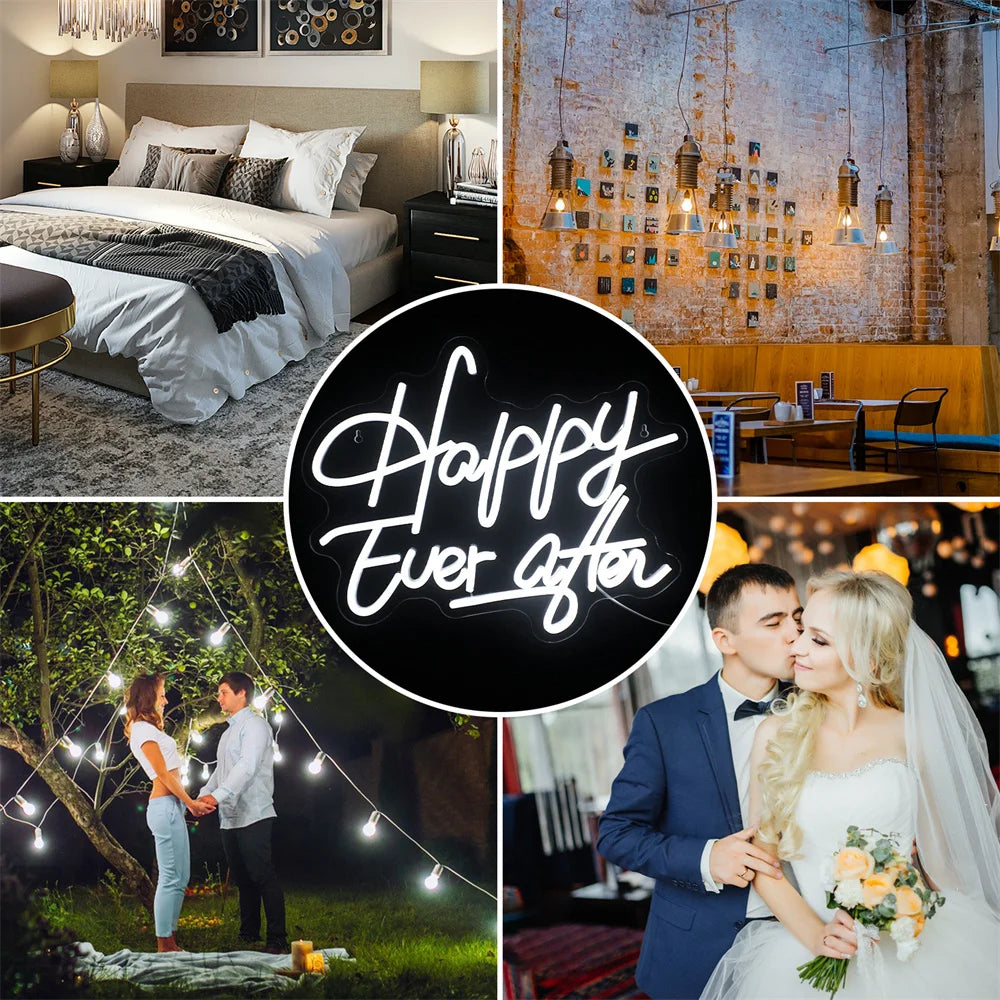 Lyckliga i alla sina dagar 5V USB LED Ljusskylt - Prisvänlig