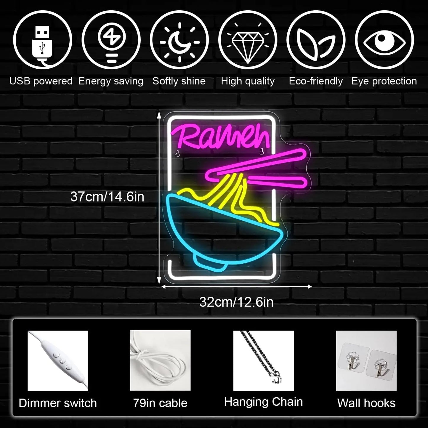 Ramen Time 5V USB LED Ljusskylt - Prisvärd