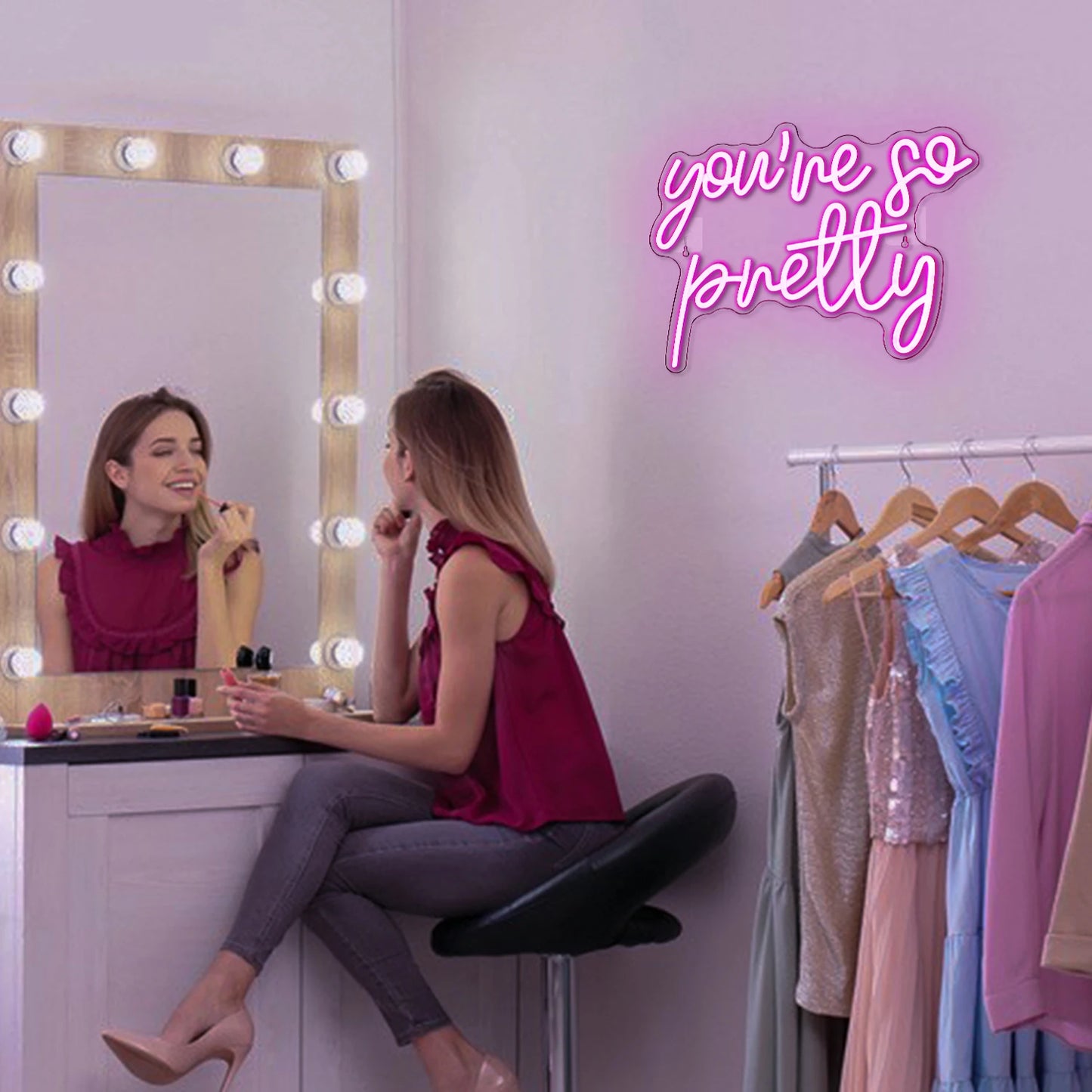 Du är så fin 5V USB LED Ljusskylt - Prisvänlig