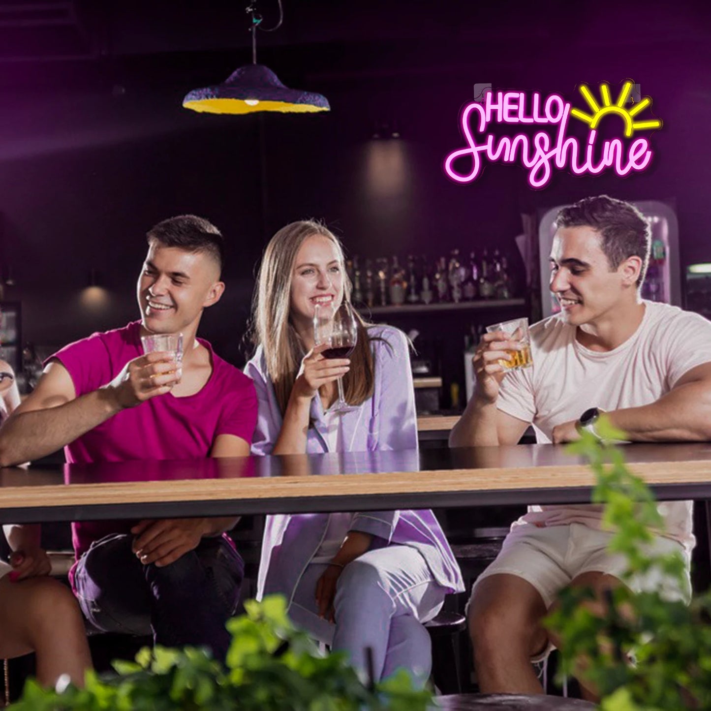 Hello Sunshine 5V USB LED Ljusskylt - Prisvänlig