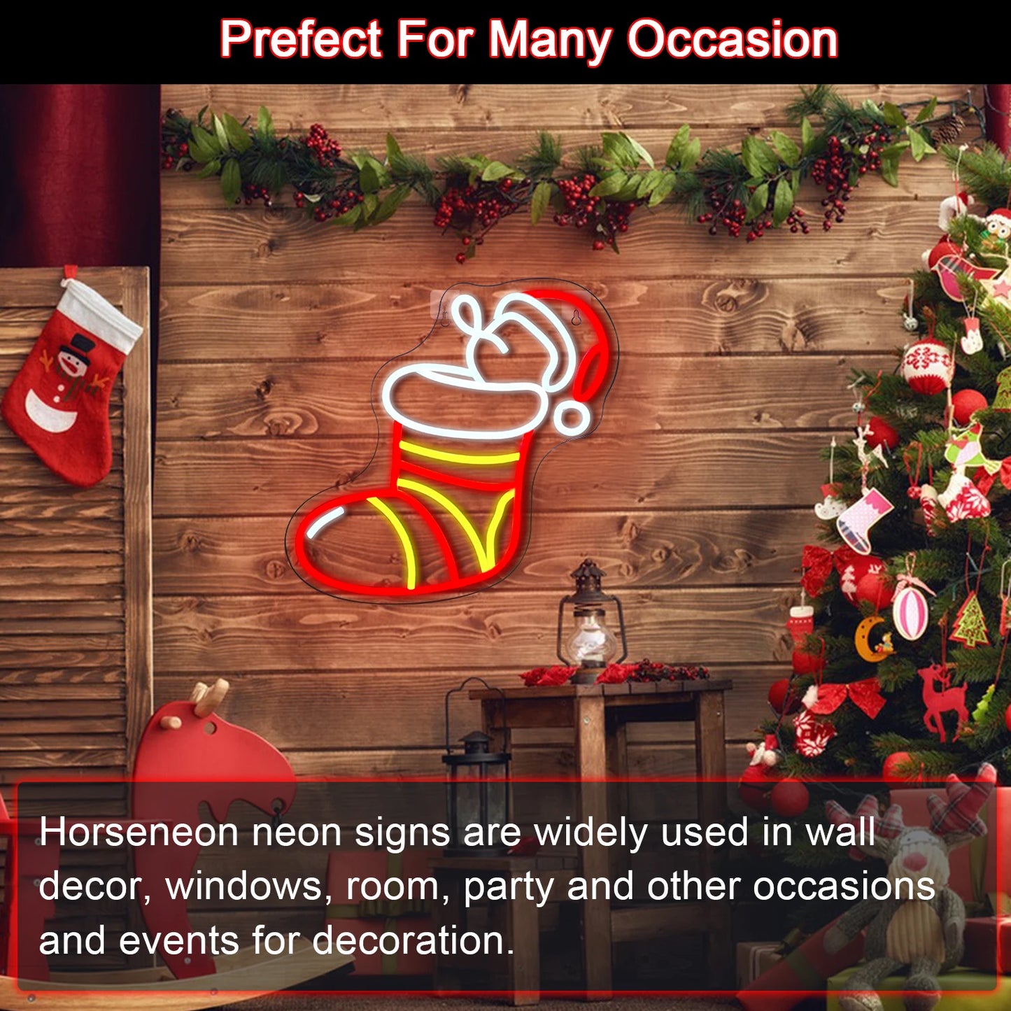 Julstrumpor 5V USB LED Neonskylt - Prisvänlig