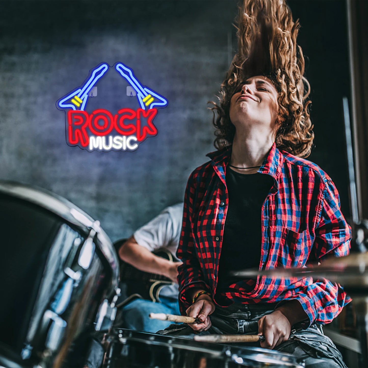 Rockgitarr 5V USB LED Neonskylt - Prisvänlig