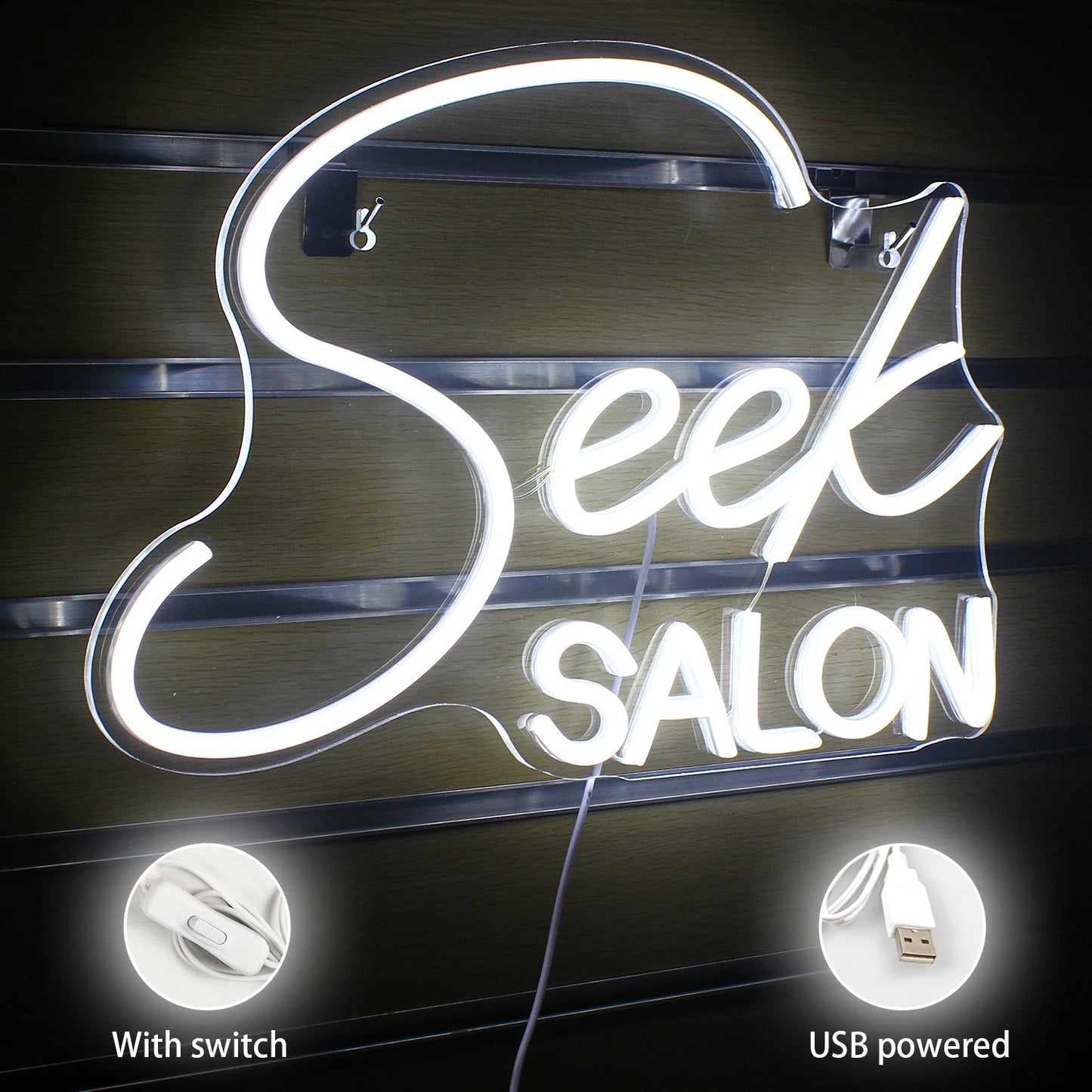Theartneon Sök SALON 5V Mini USB LED Ljusskylt - Budgetvänlig