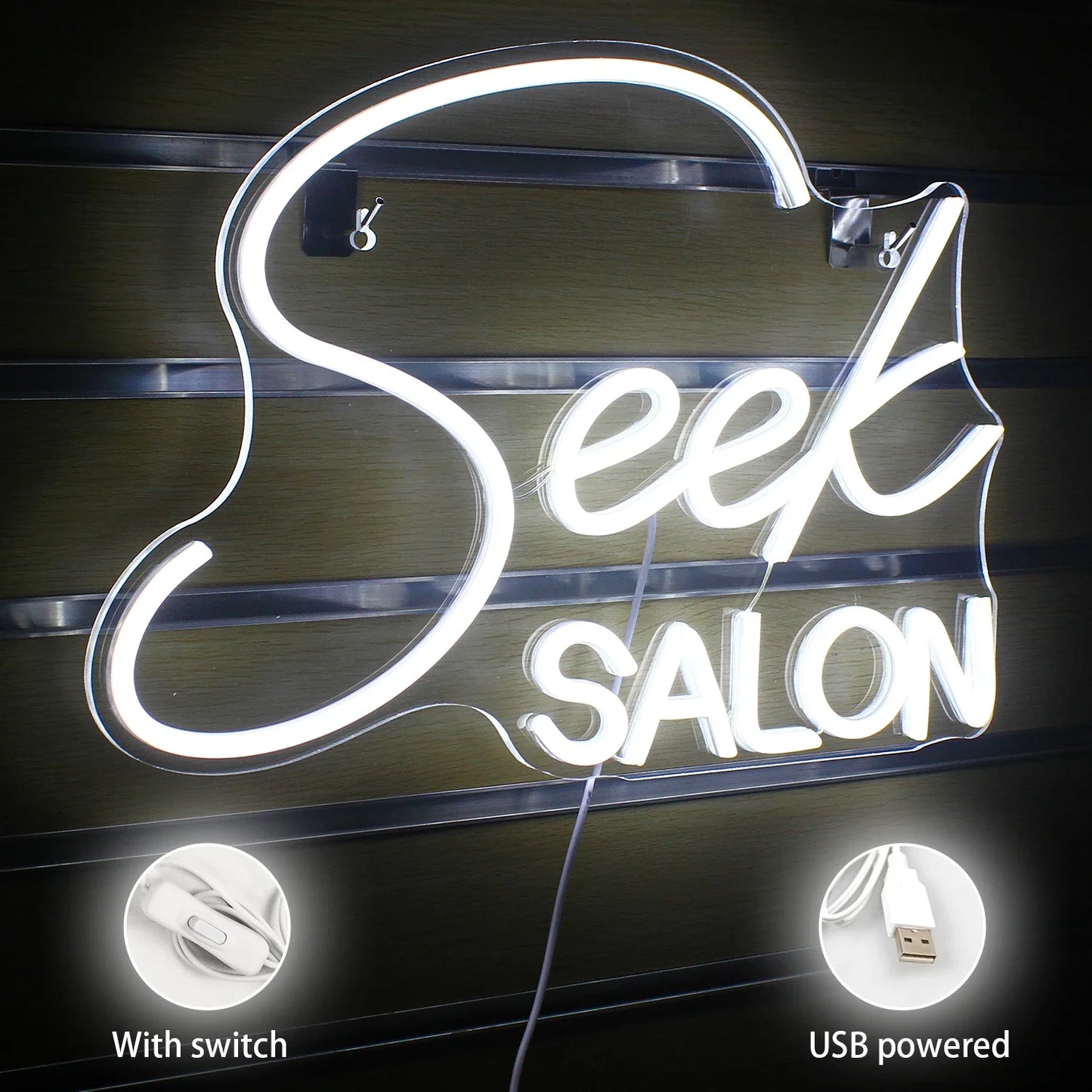 Seek SALONG 5V USB LED Neonskylt - Prisvärd