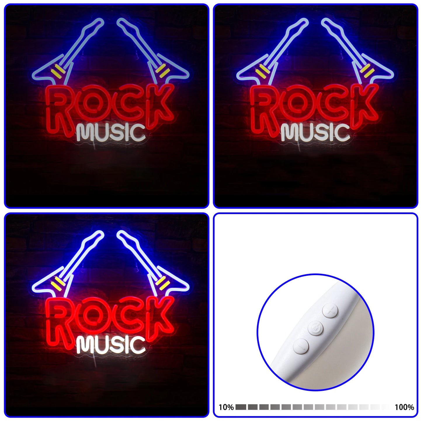 Rockgitarr 5V USB LED Neonskylt - Prisvänlig