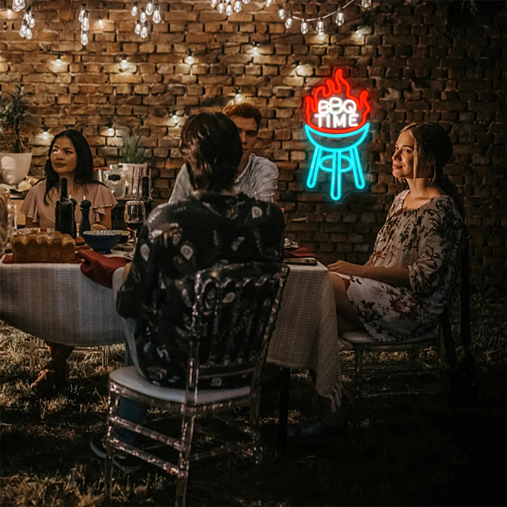 BBQ Time 5V USB LED Ljusskylt - Prisvänlig