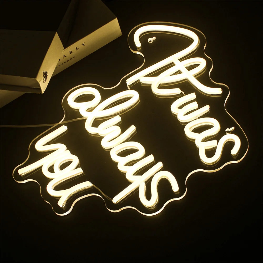 Det var alltid du 5V USB LED Ljusskylt - Budgetvänlig