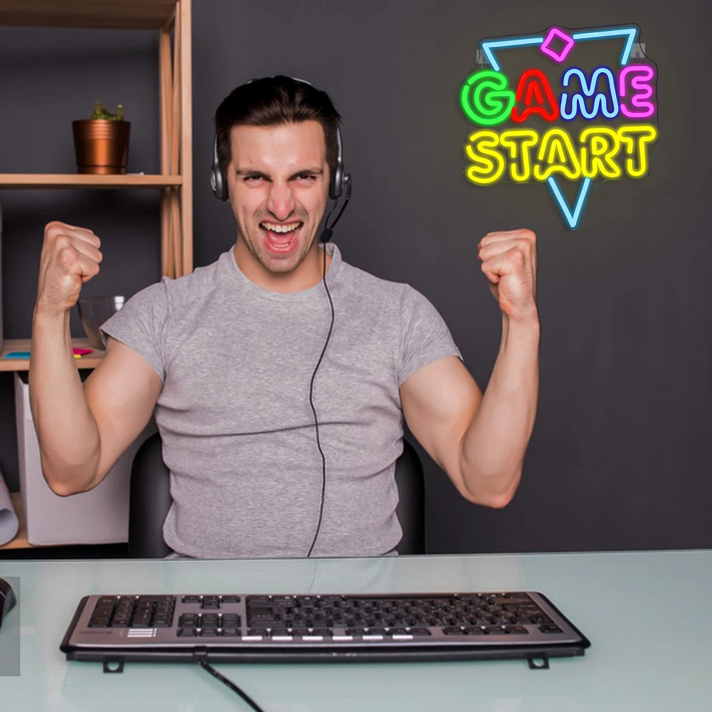 Game Start 5V USB LED Ljusskylt - Prisvänlig