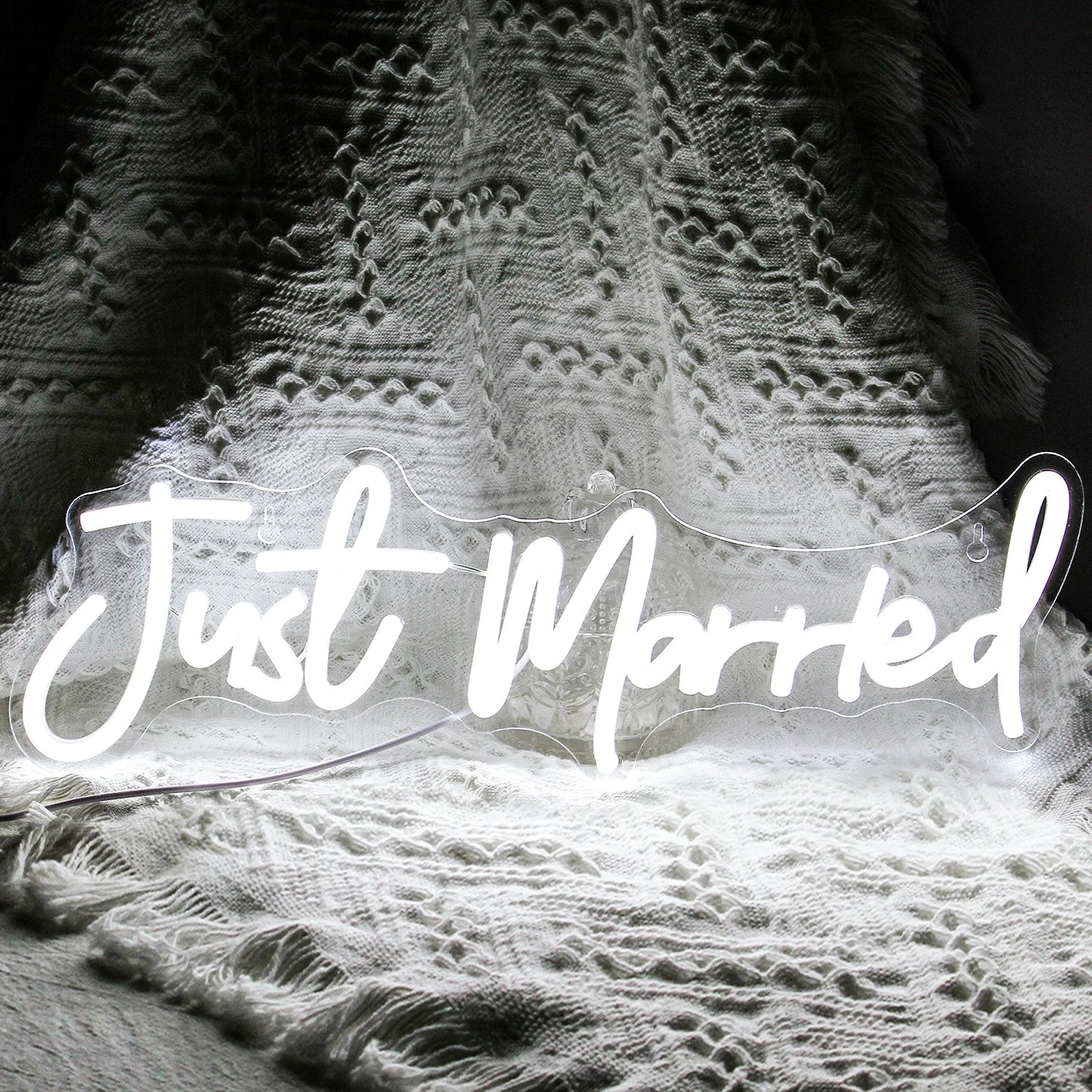 Just Married 5V USB LED Ljusskylt - Prisvänlig