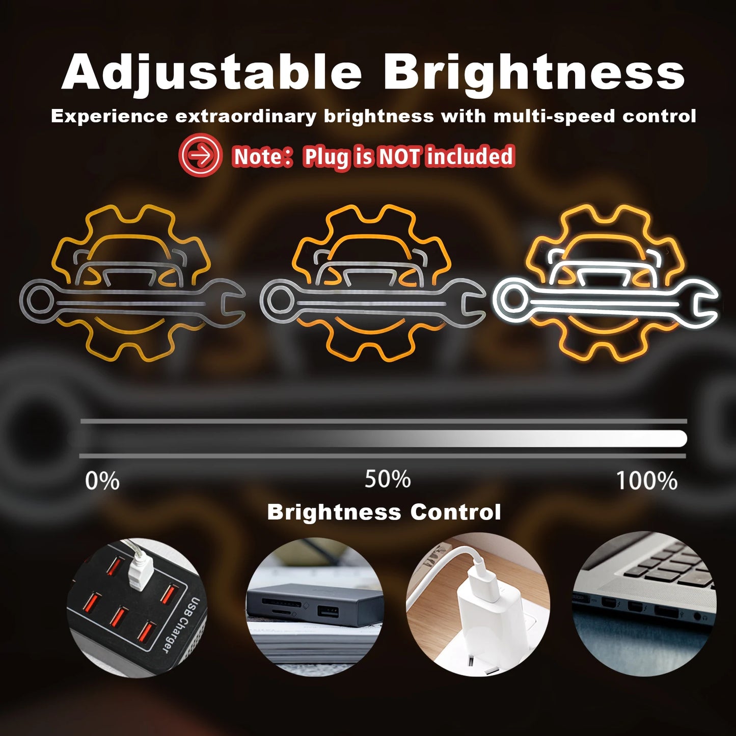 Garage 5V USB LED Ljusskylt - Prisvänlig