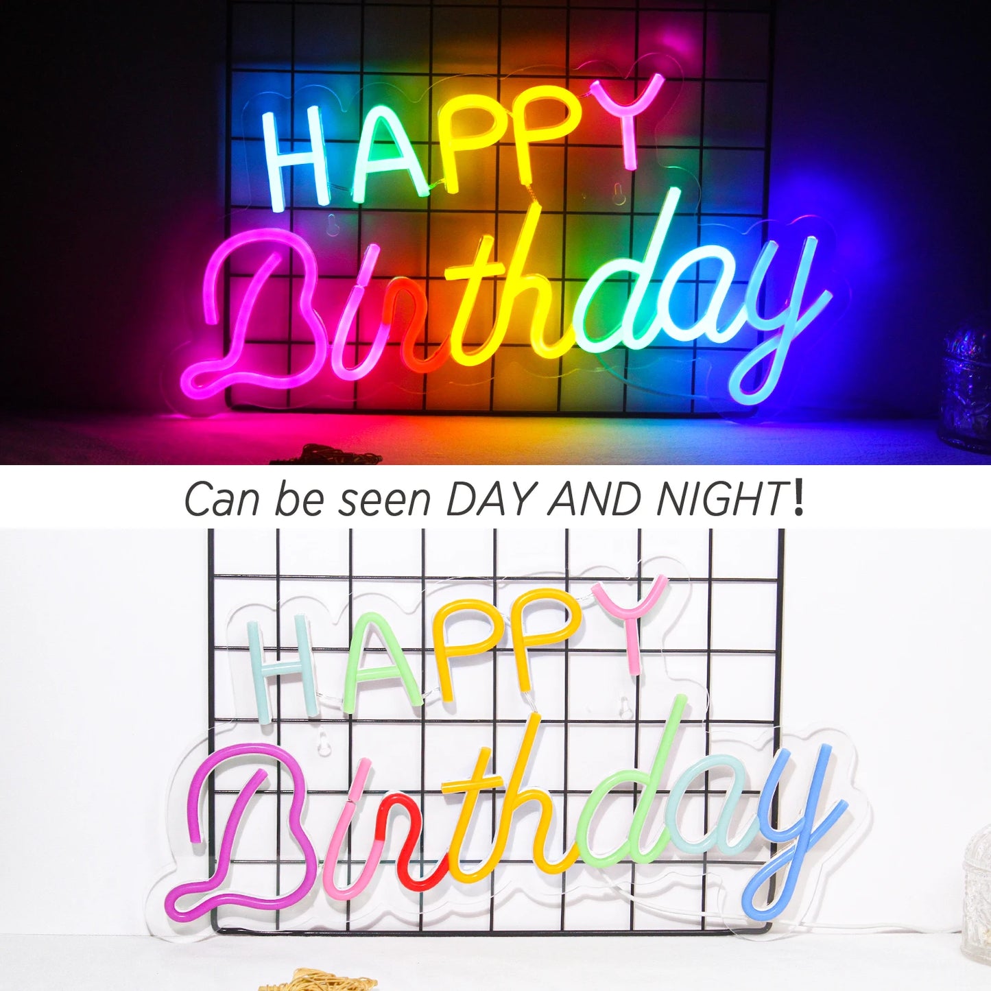 Happy Birthday 5V USB LED Ljusskylt - Budgetvänlig