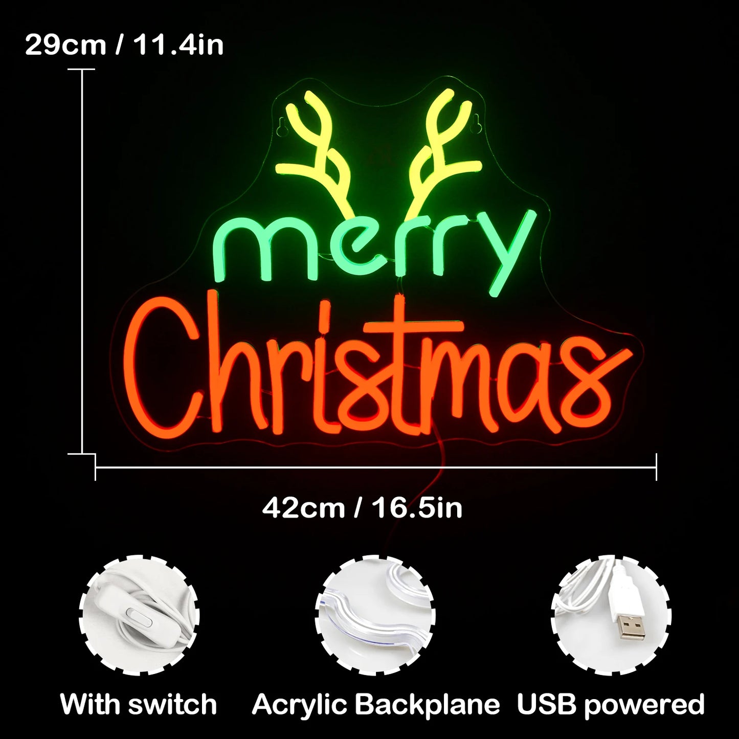 God Jul 5V USB LED Ljusskylt - Budgetvänlig