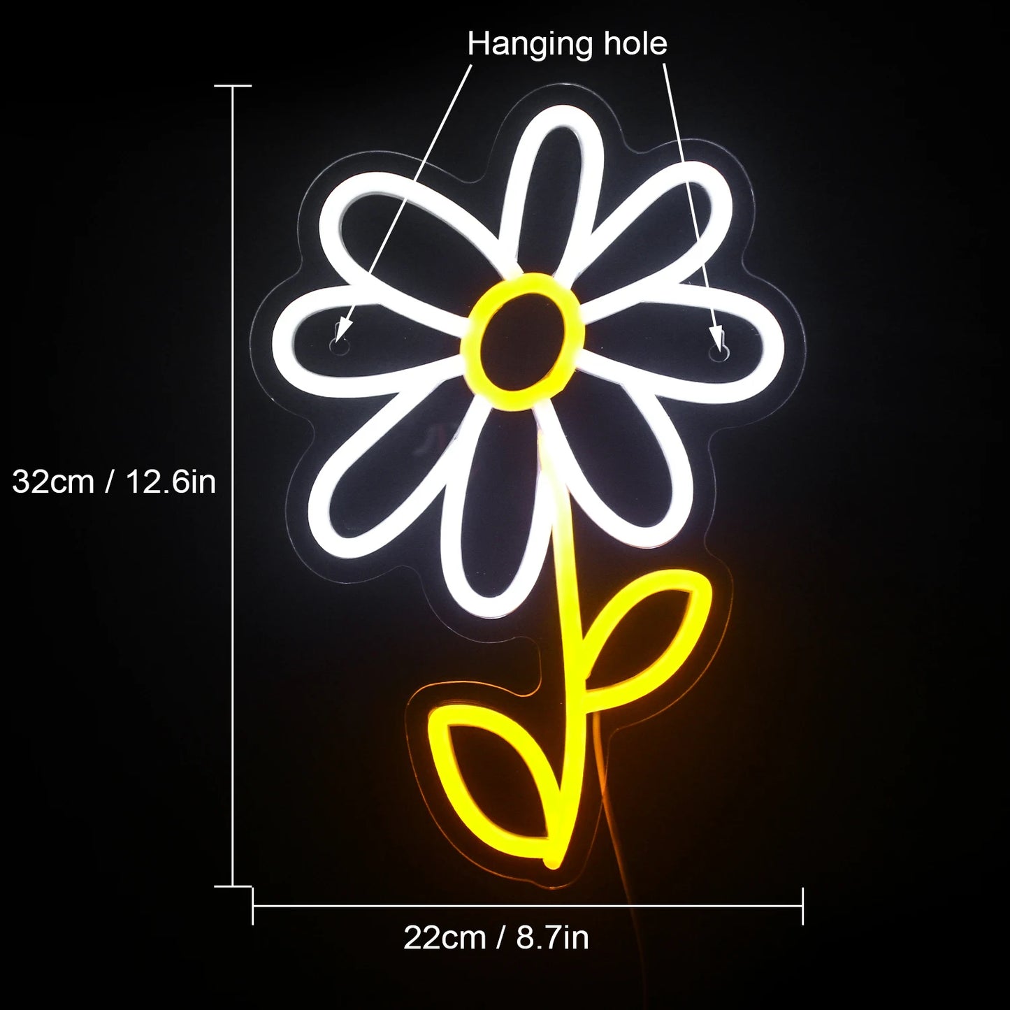 Söt Tecknad Prästkrage Blomma 5V USB LED Ljusskylt - Prisvärt Alternativ