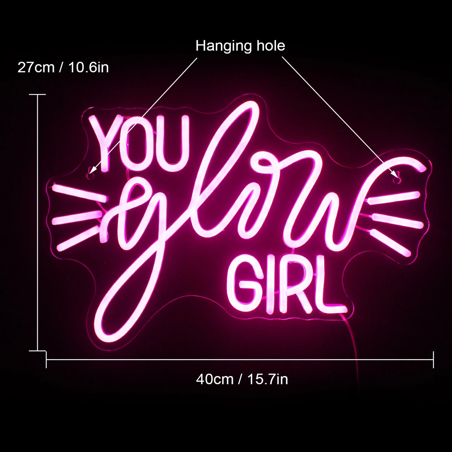 You Glow Girl 5V USB LED Ljusskylt - Budgetvänlig