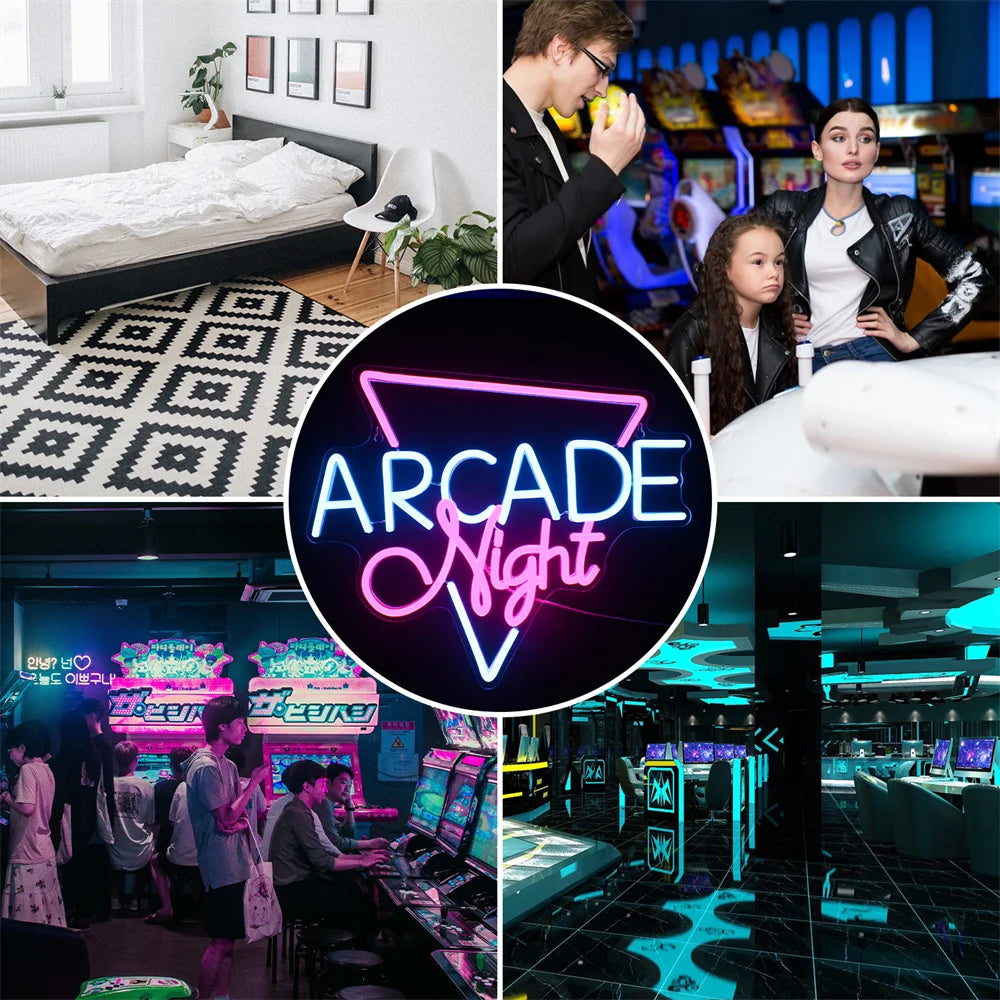 Arcade Night 5V USB LED Ljusskylt - Budgetvänlig