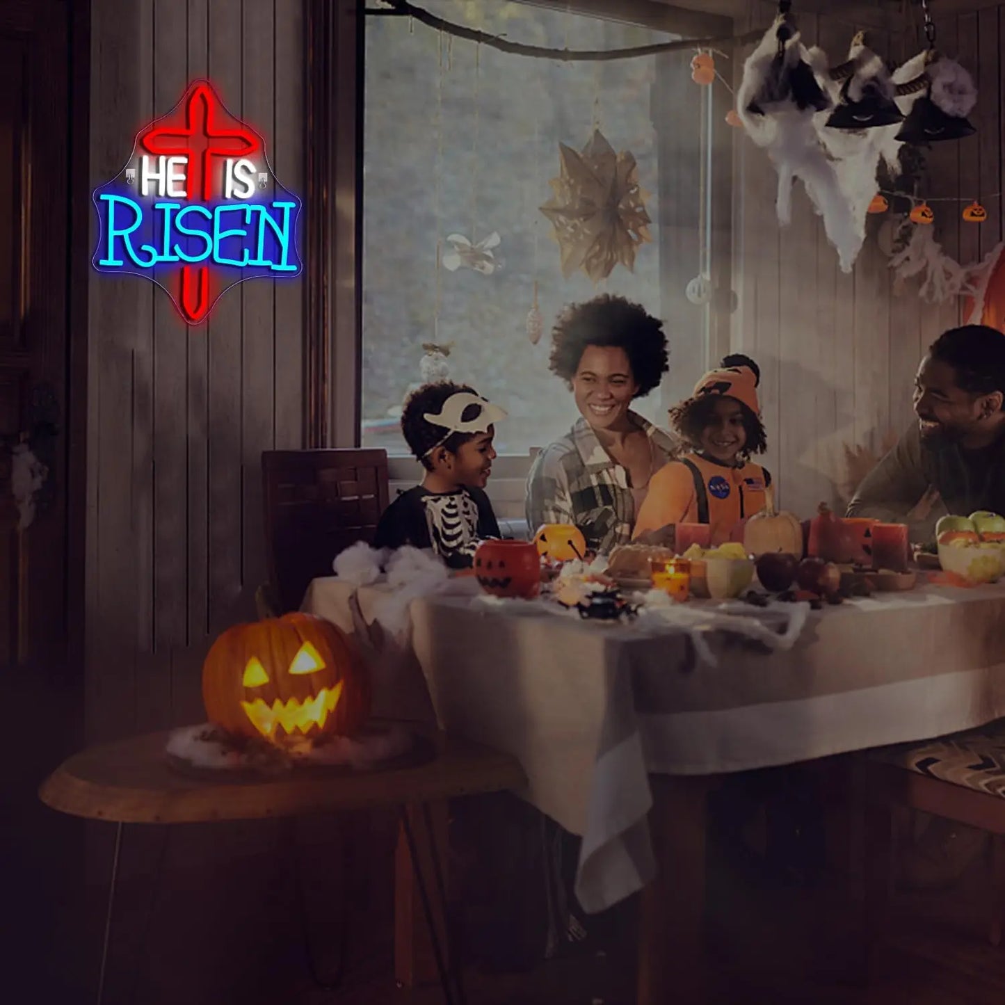 Han är uppstånden Halloween 5V USB LED Ljusskylt - Budgetvänlig