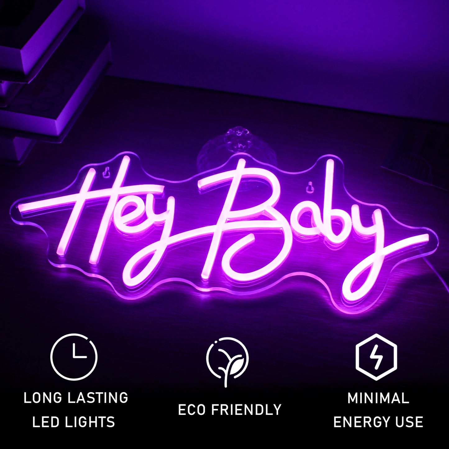 Hey Baby 5V USB LED Ljusskylt - Prisvärd
