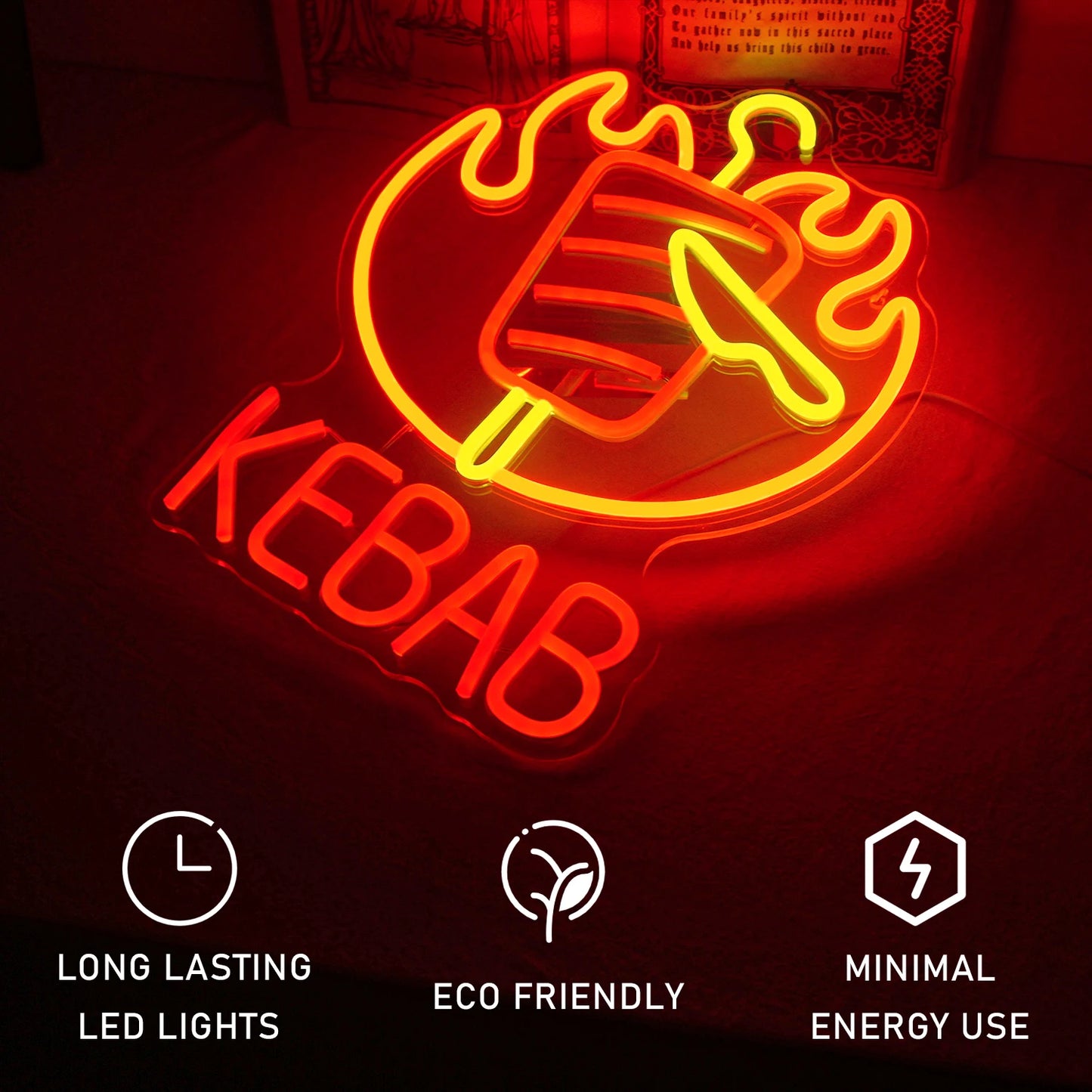 Kebab 5V USB LED Ljusskylt - Prisvärd