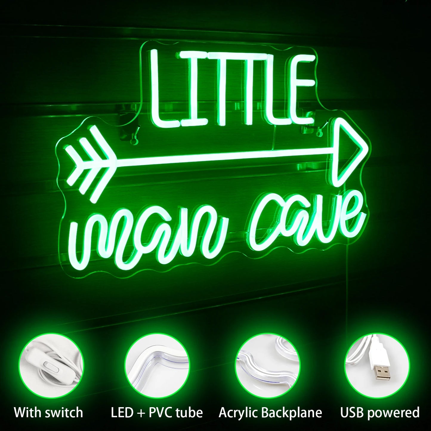Man Cave 5V USB LED Neonskylt - Prisvärd