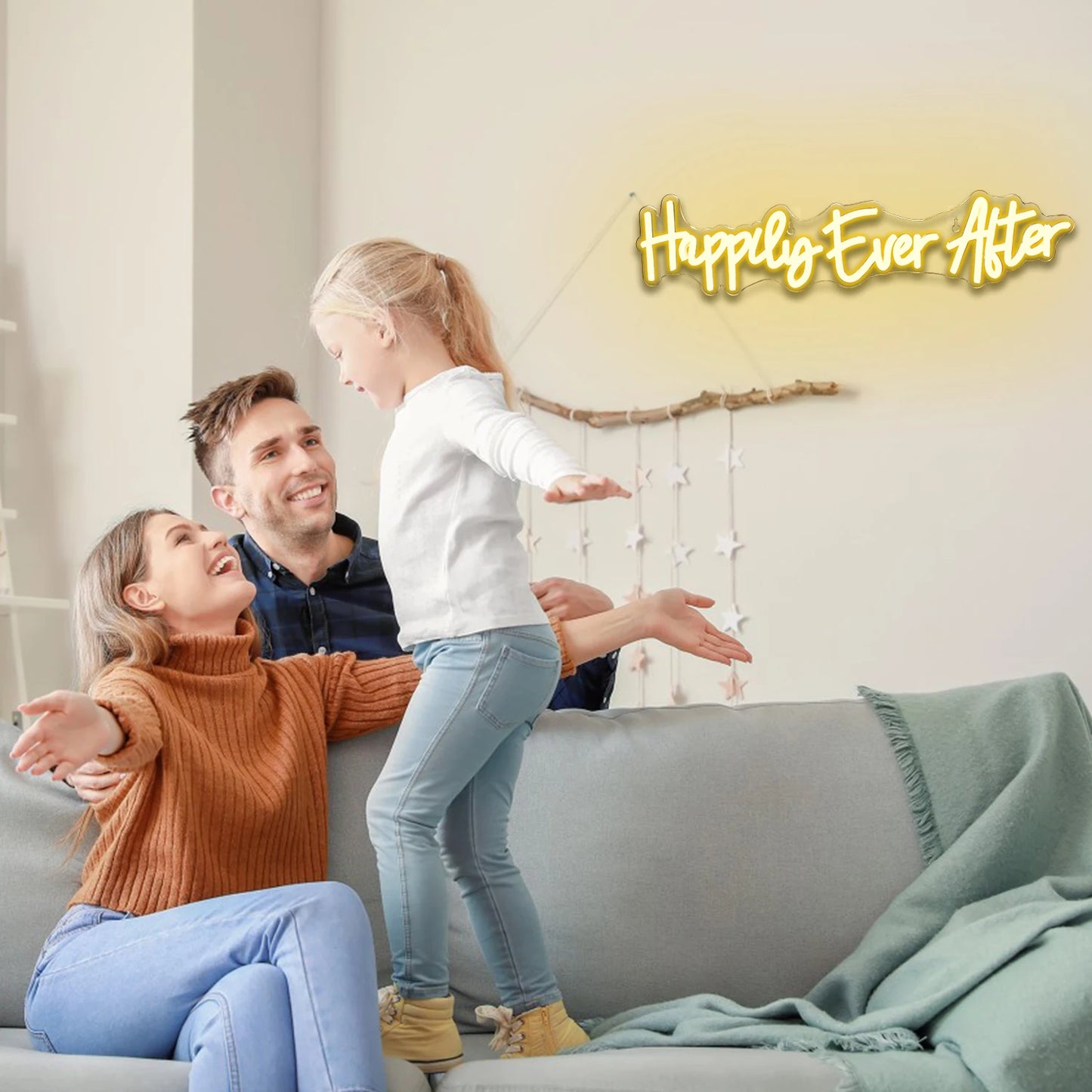 Happily Ever After 5V USB LED Ljusskylt - Prisvänlig