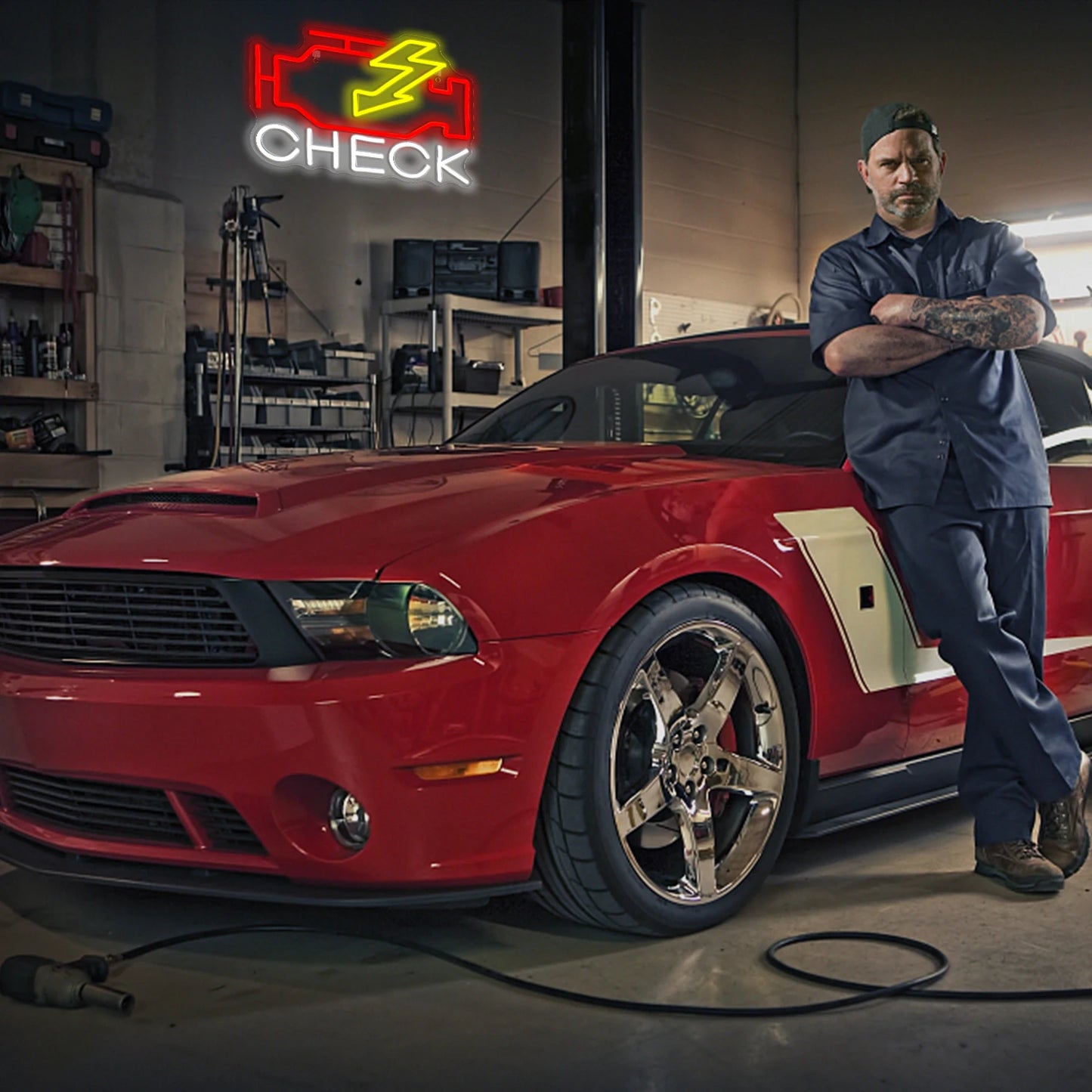 Check Engine 5V USB LED Ljusskylt - Prisvänlig