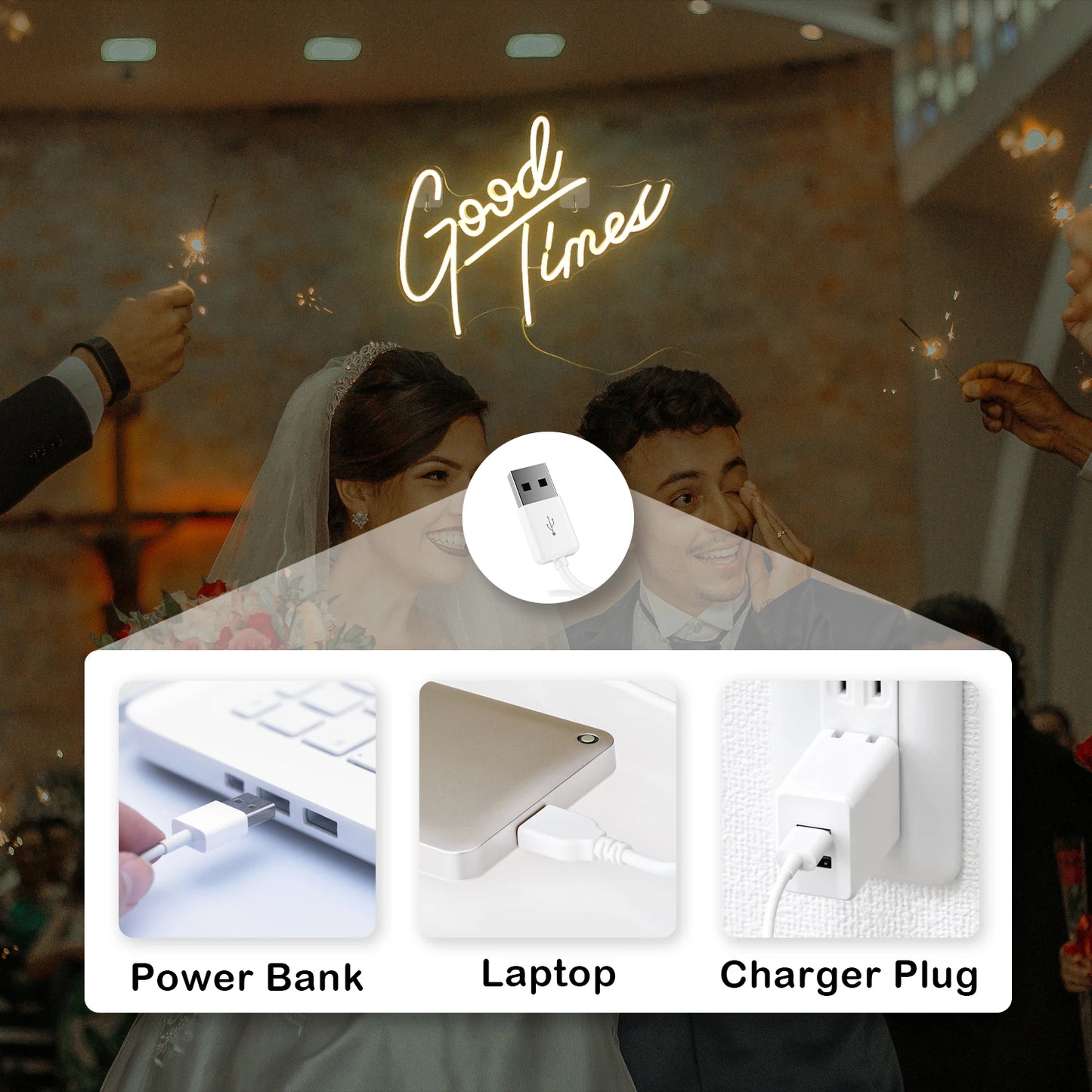 Good Times 5V Mini USB LED Neonskylt - Budgetvänlig