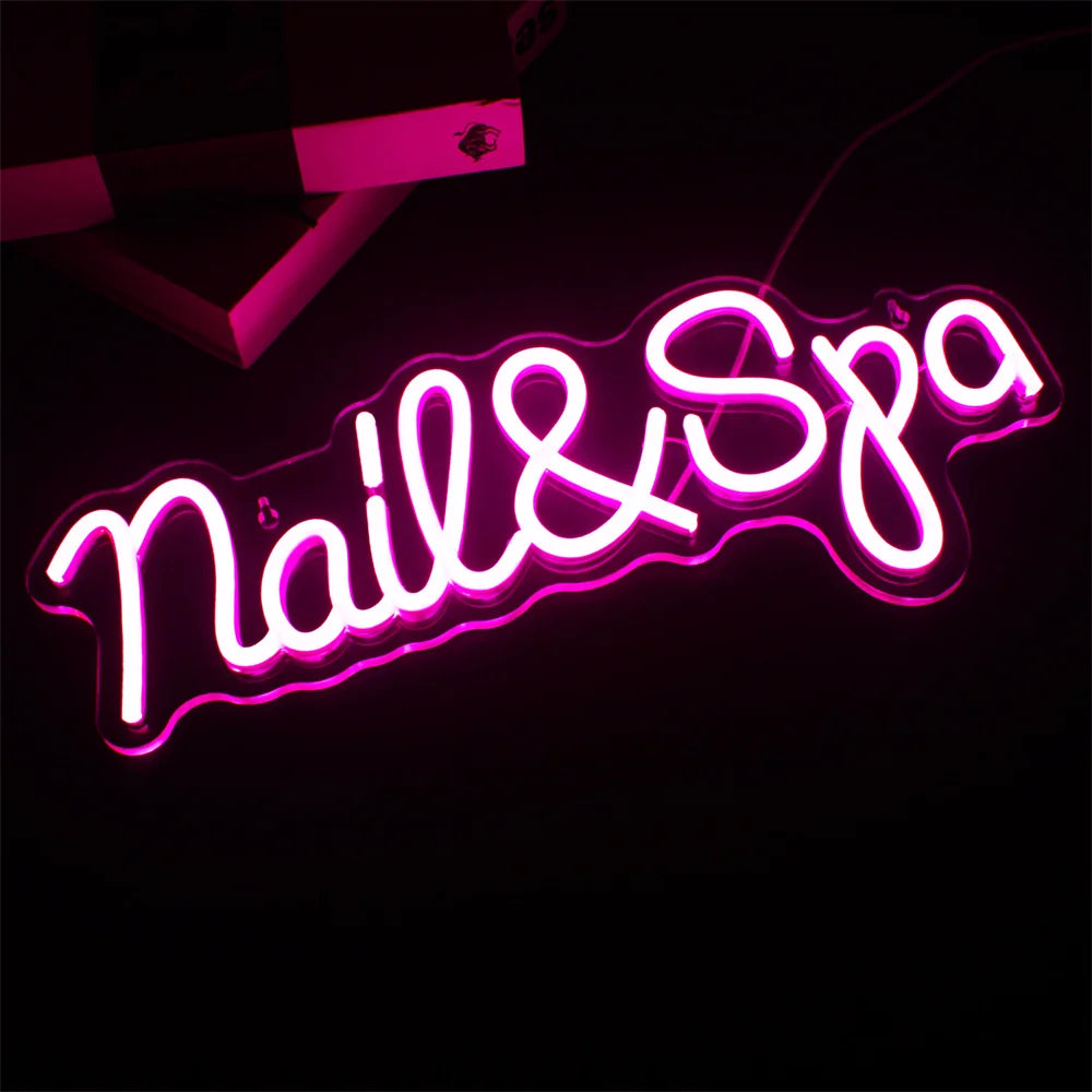 Nail Spa 5V USB LED Ljusskylt - Prisvärd