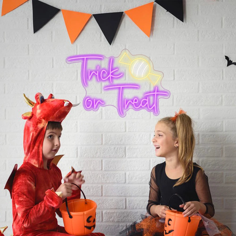 10style Halloween Trick or Treat 5V USB LED Ljusskylt - Prisvärd