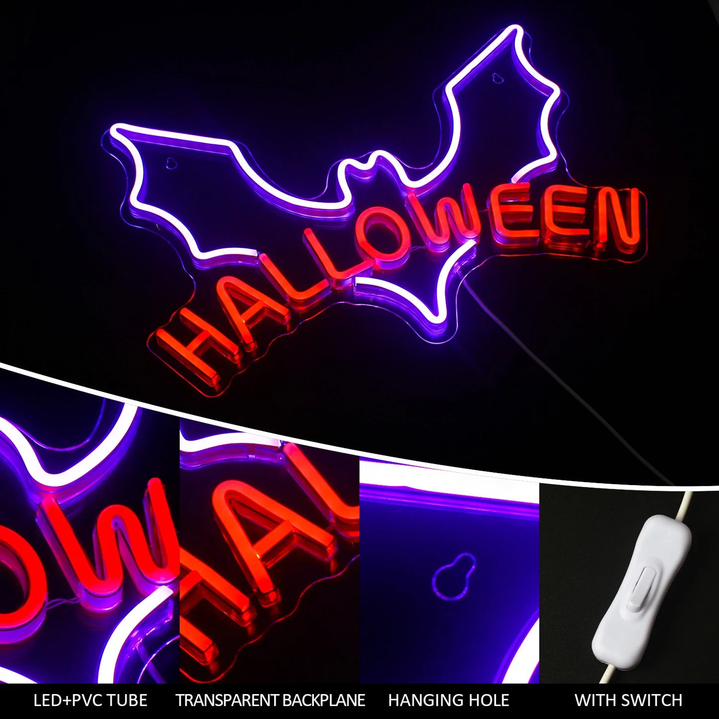 Halloween 5V USB LED Neonskylt - Prisvänlig