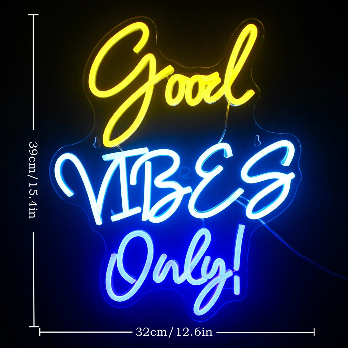 Good Vibes Only 5V USB LED Neonskylt - Prisvänlig