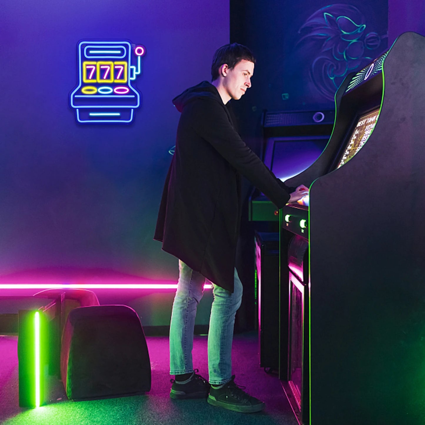 777 Spelrum 5V USB LED Ljusskylt - Prisvärd