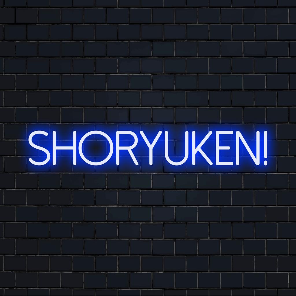 Livlig Shoryuken! LED neonskylt, perfekt för spelare. Lägger till en personlig popkulturkänsla till din inredning. Neon spelkonst.