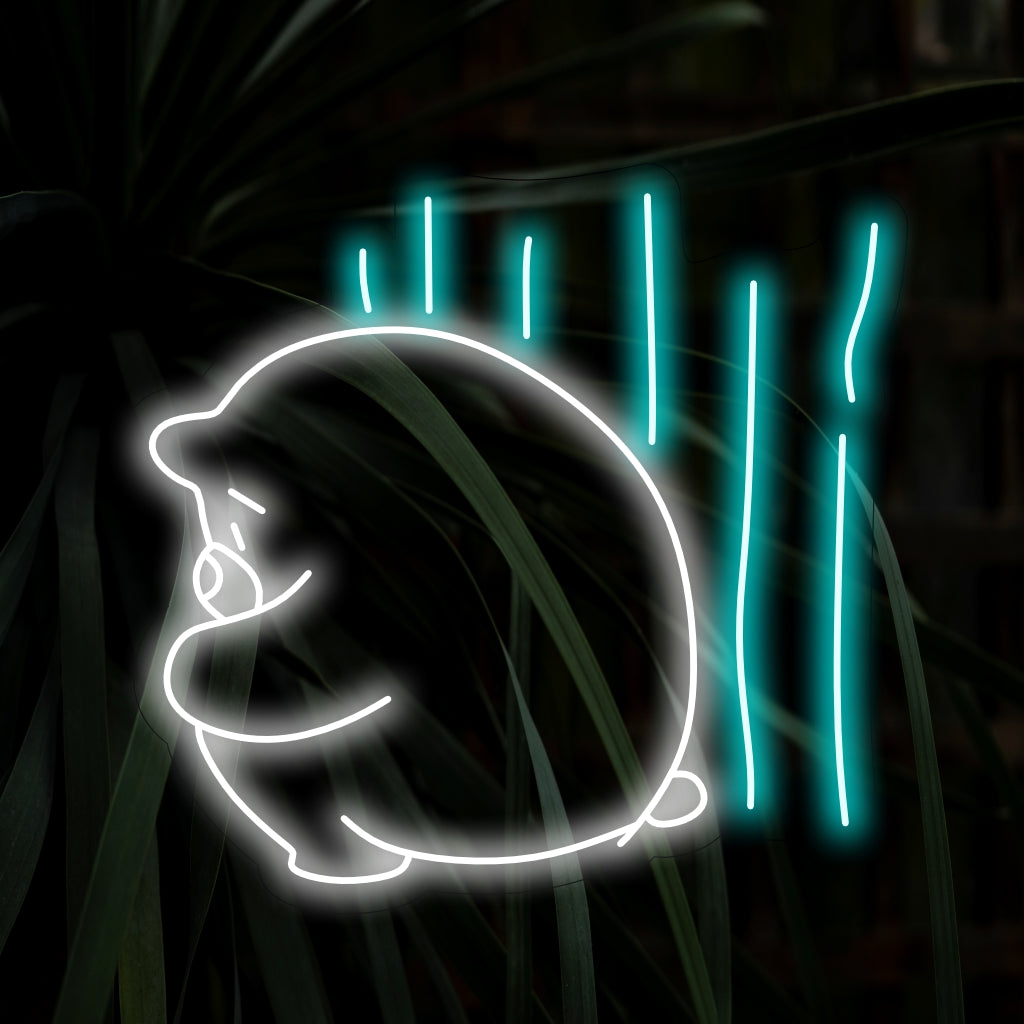 "Shy Cute Polar Bear Sitting Neon Sign" ger en förtjusande touch med sin förtjusande isbjörnssiluett, som ger en mild glöd för en mysig och charmig atmosfär i ditt utrymme."